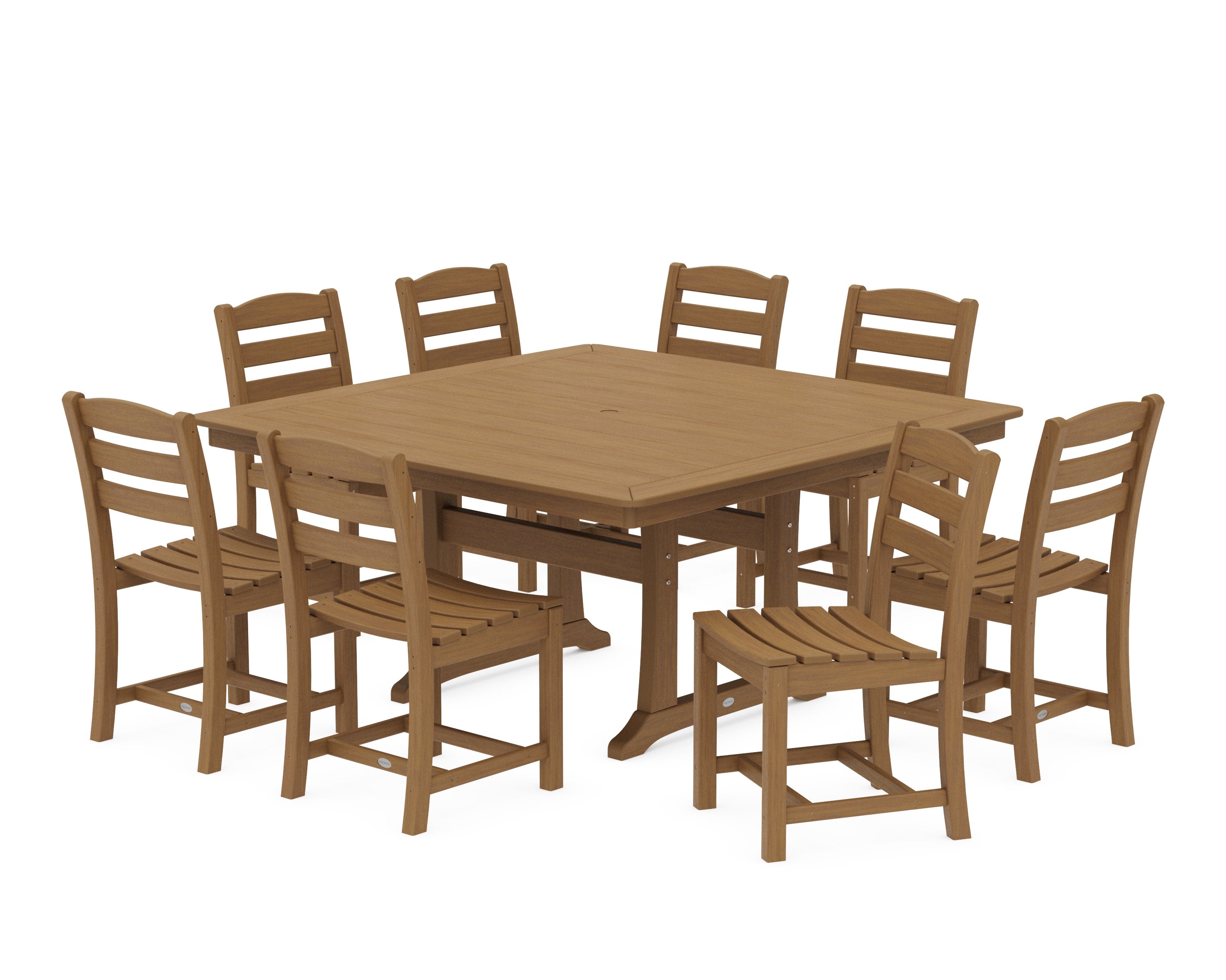 La Casa Caf 9-Piece Nautical Trestle Dining Set in Natural