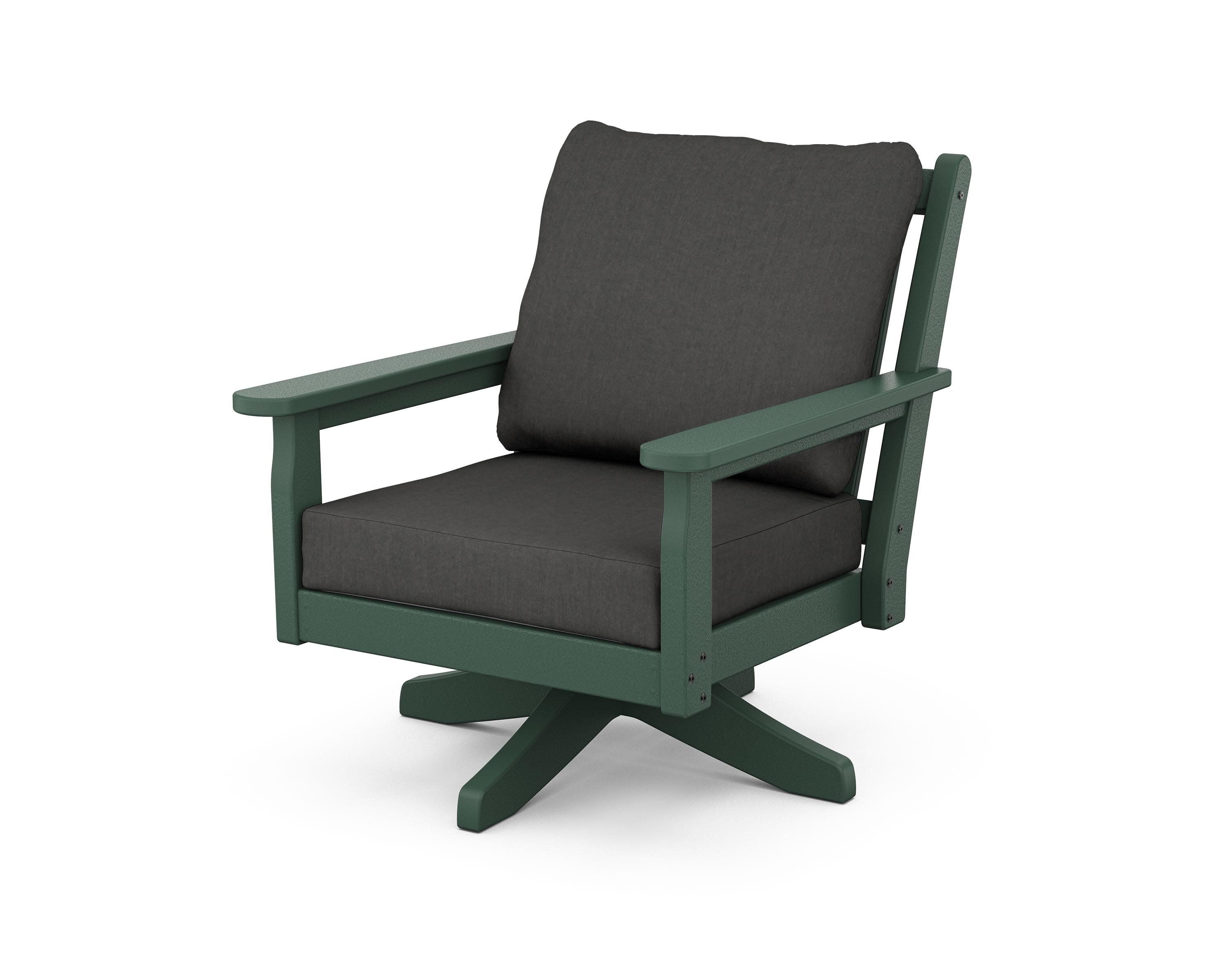 Chippendale Deep Seating Swivel Chair in Green / Spectrum Carbon