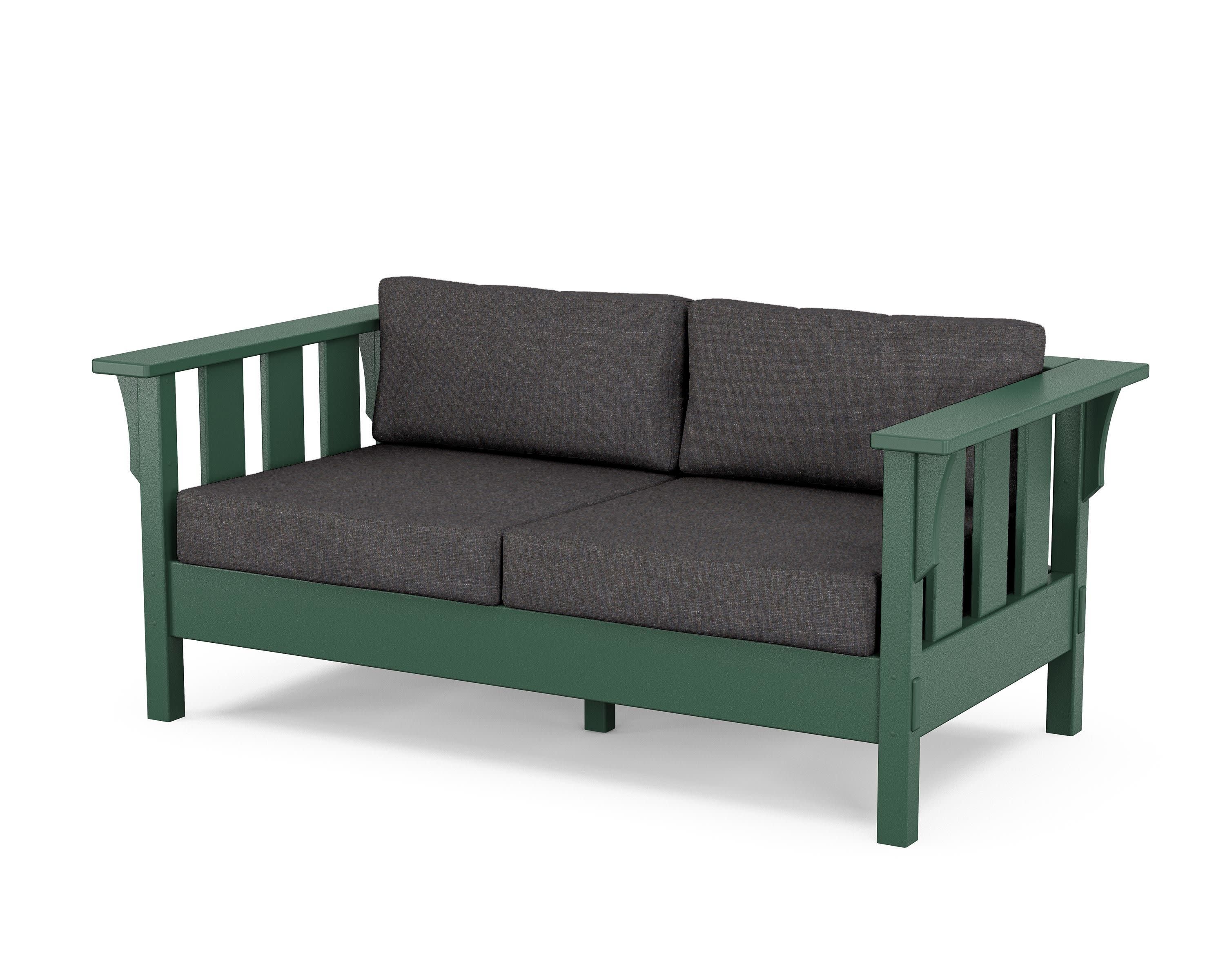 Acadia Deep Seating Loveseat in Green / Ash Charcoal