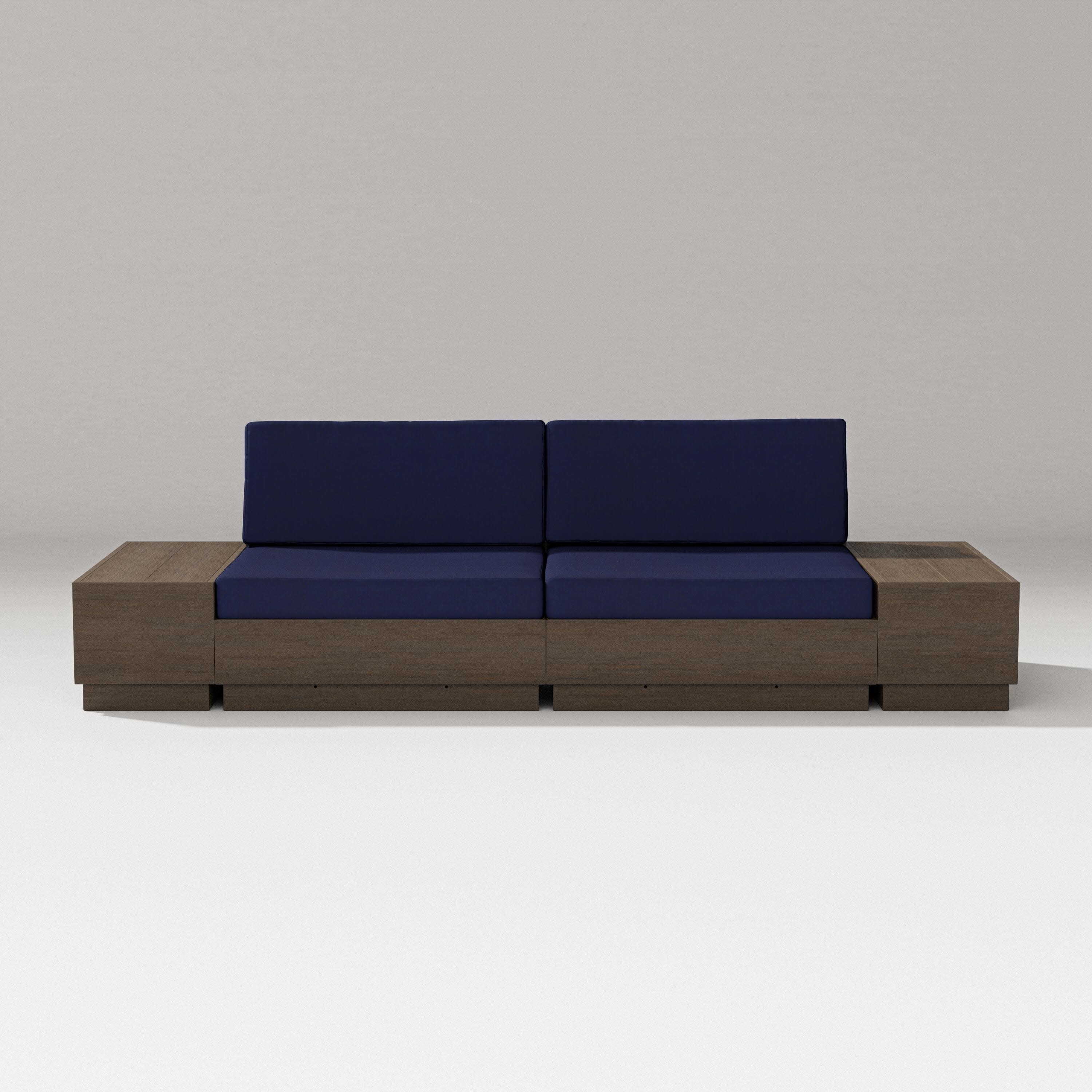 Elevate 4-Piece Loveseat Sectional in Kona / Navy