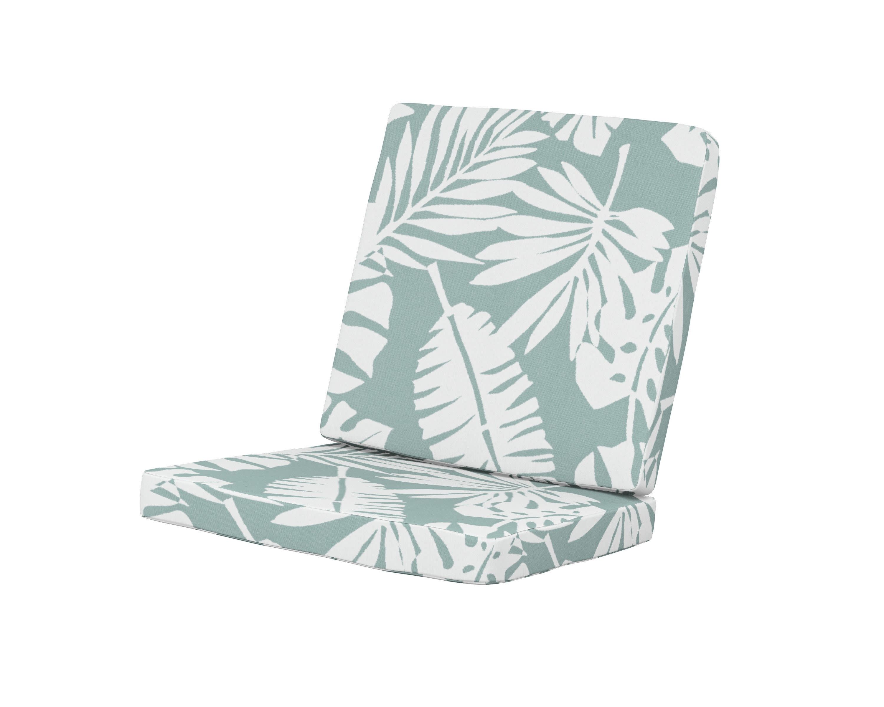Modern Chair Cushion in Leaf Glacier Spa