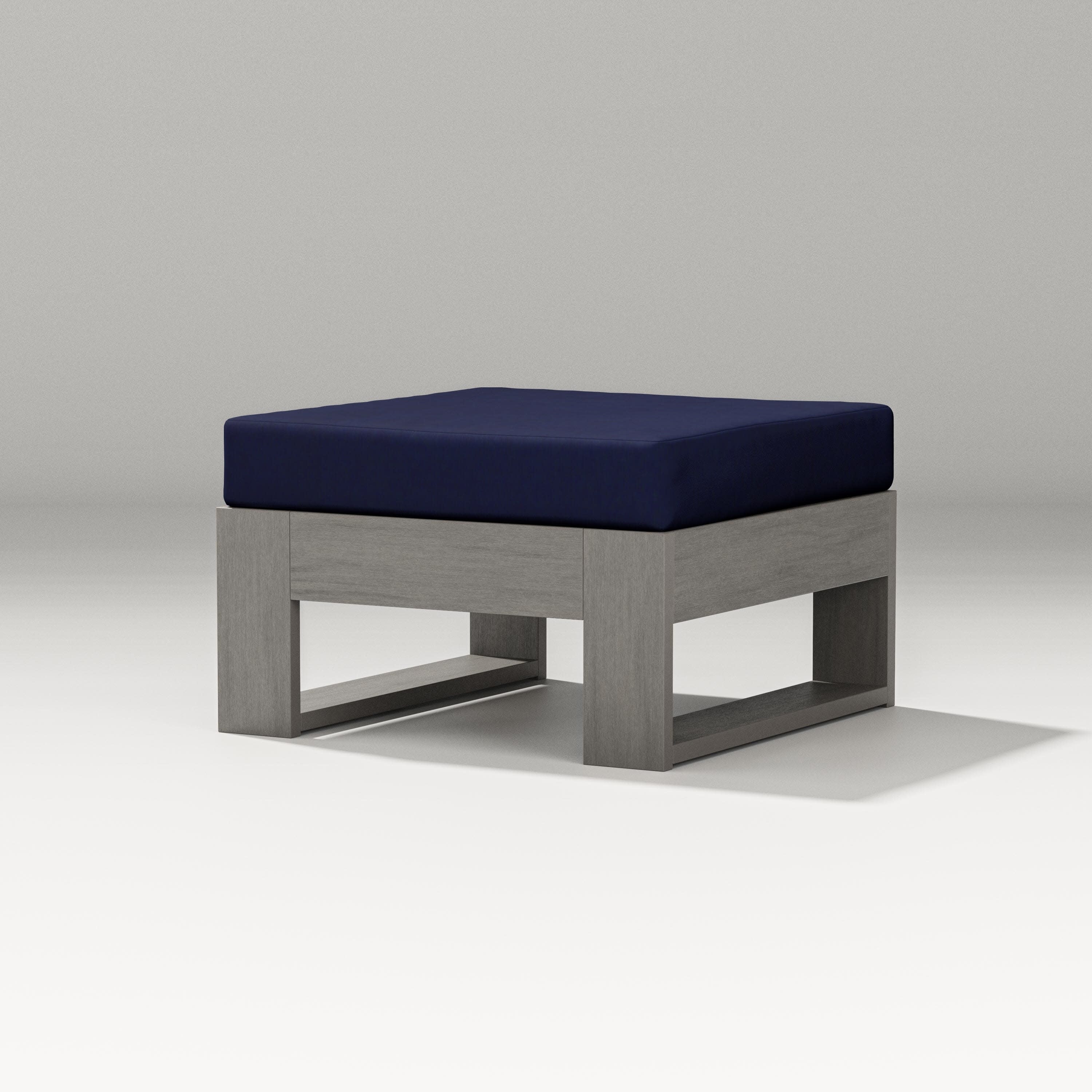 Latitude Lounge Ottoman in Driftwood / Navy