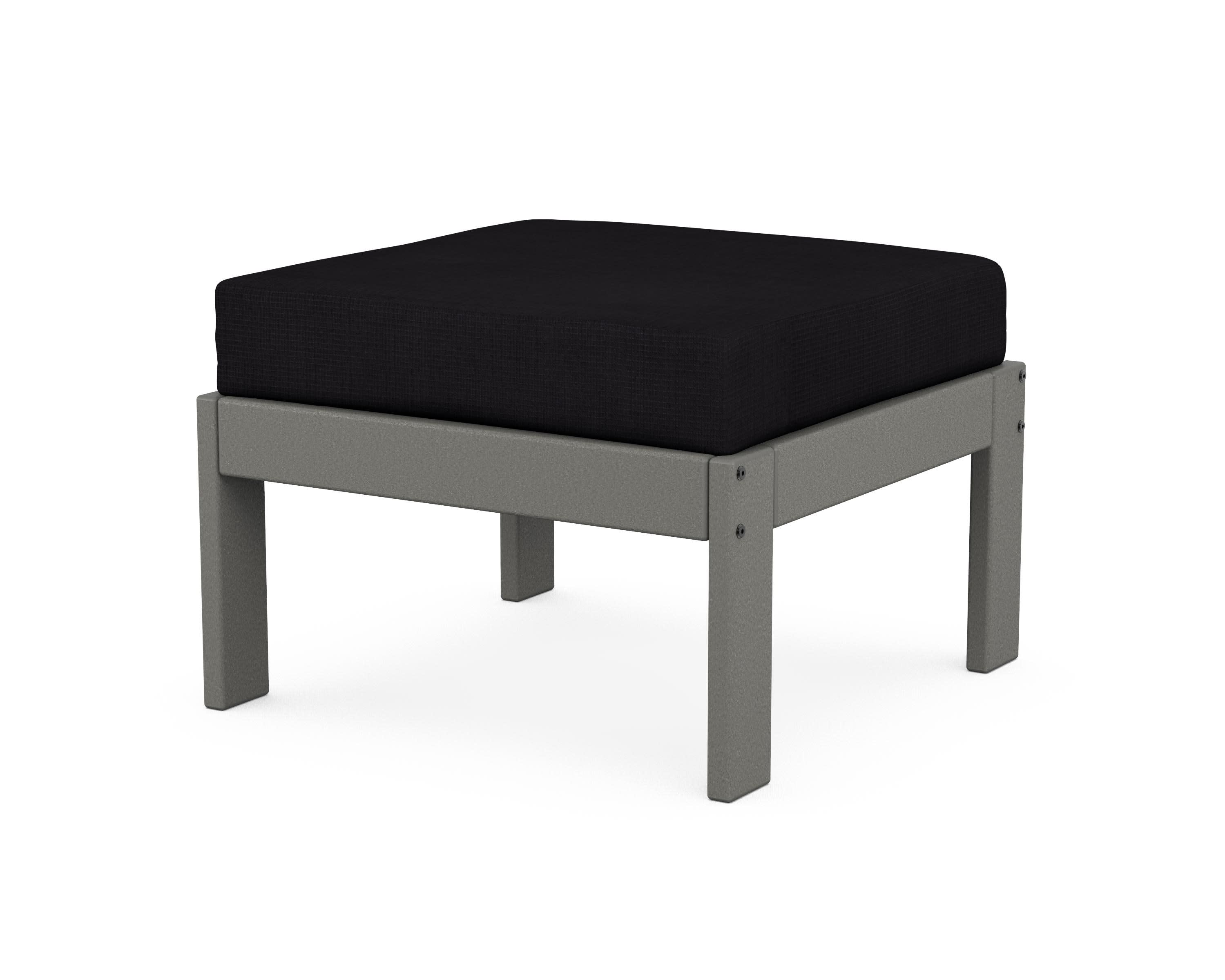 Vineyard Modular Ottoman in Slate Grey / Midnight Linen