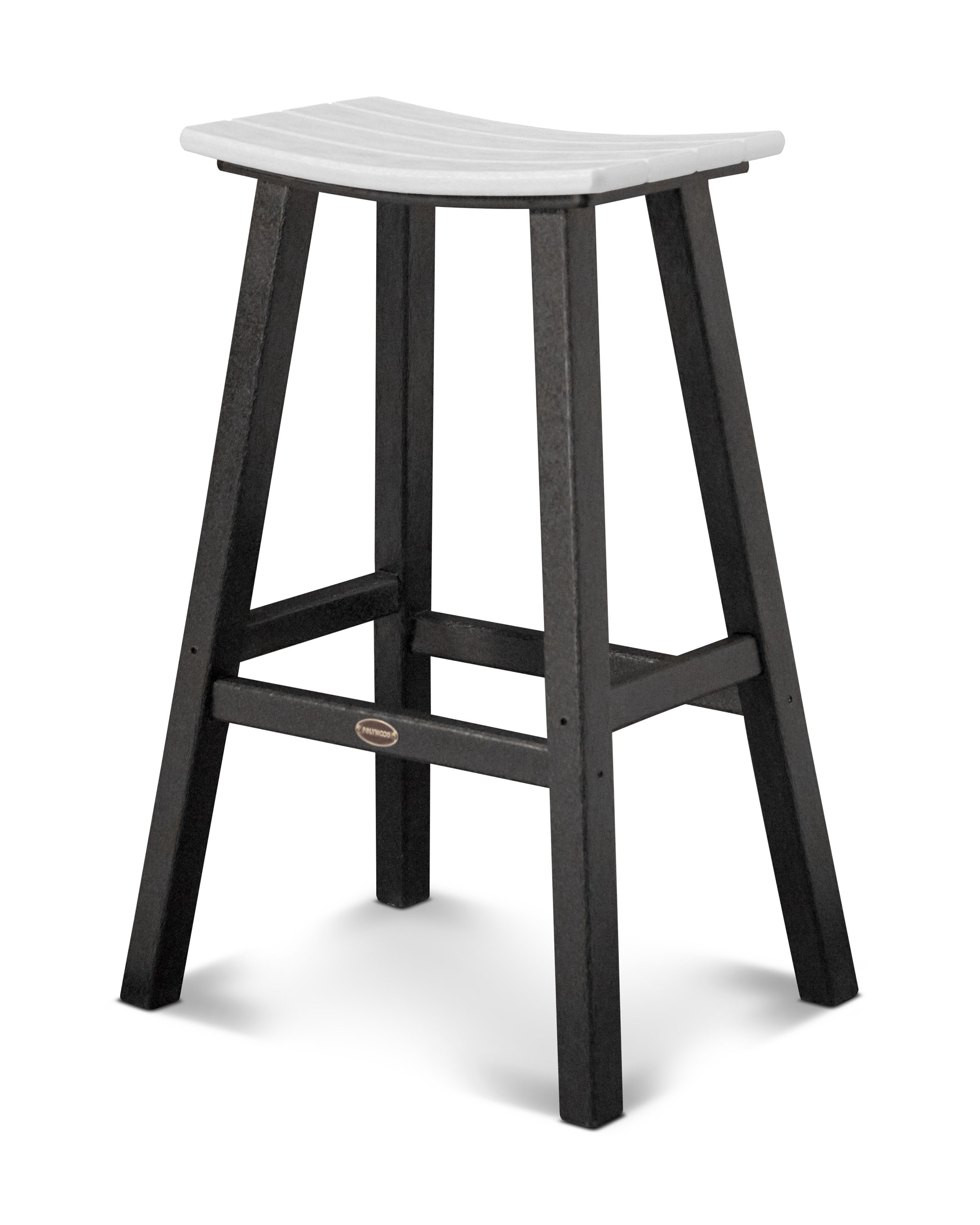 Contempo 30" Saddle Bar Stool in Black / White