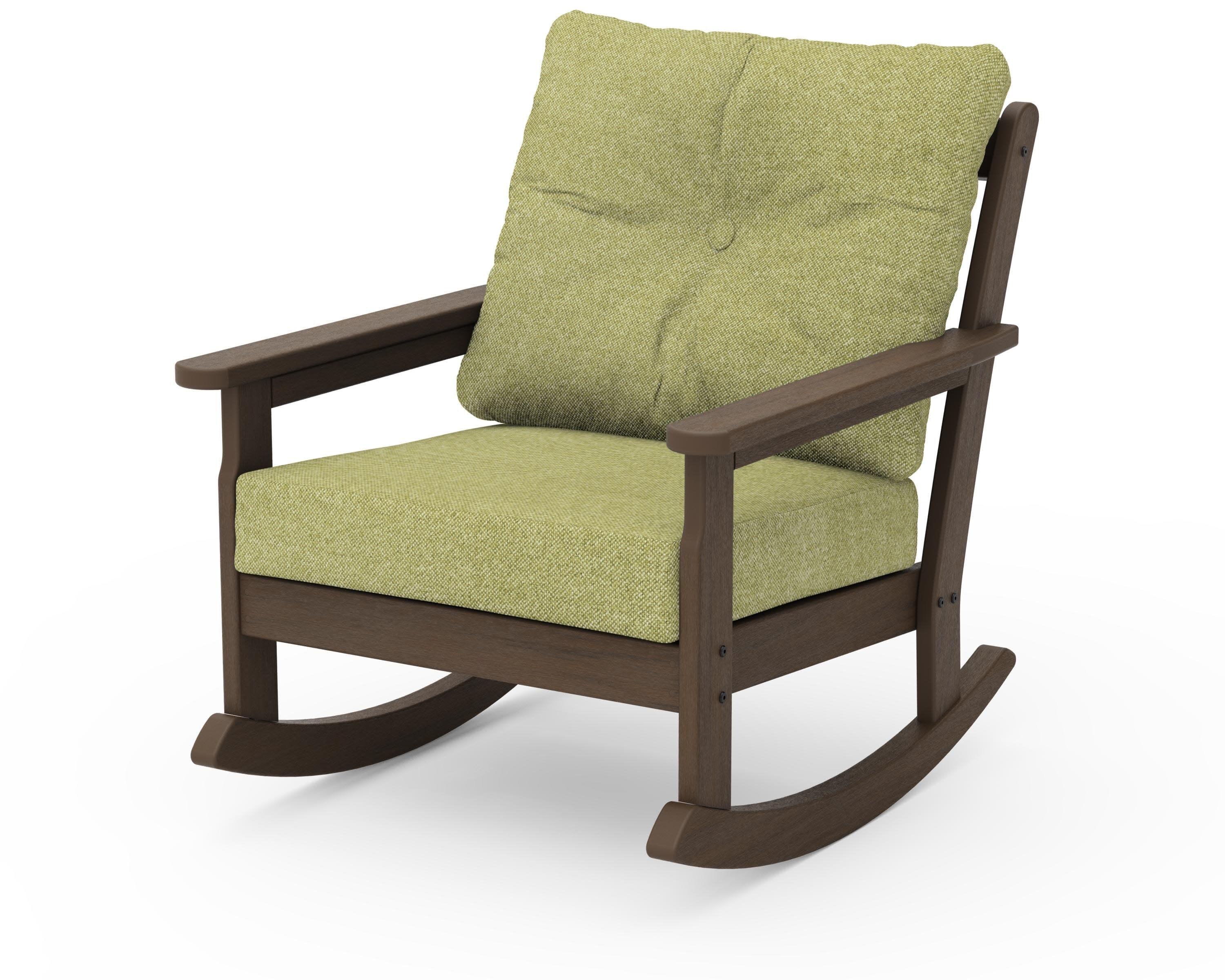 Vineyard Deep Seating Rocking Chair in Kona / Chartreuse Boucle