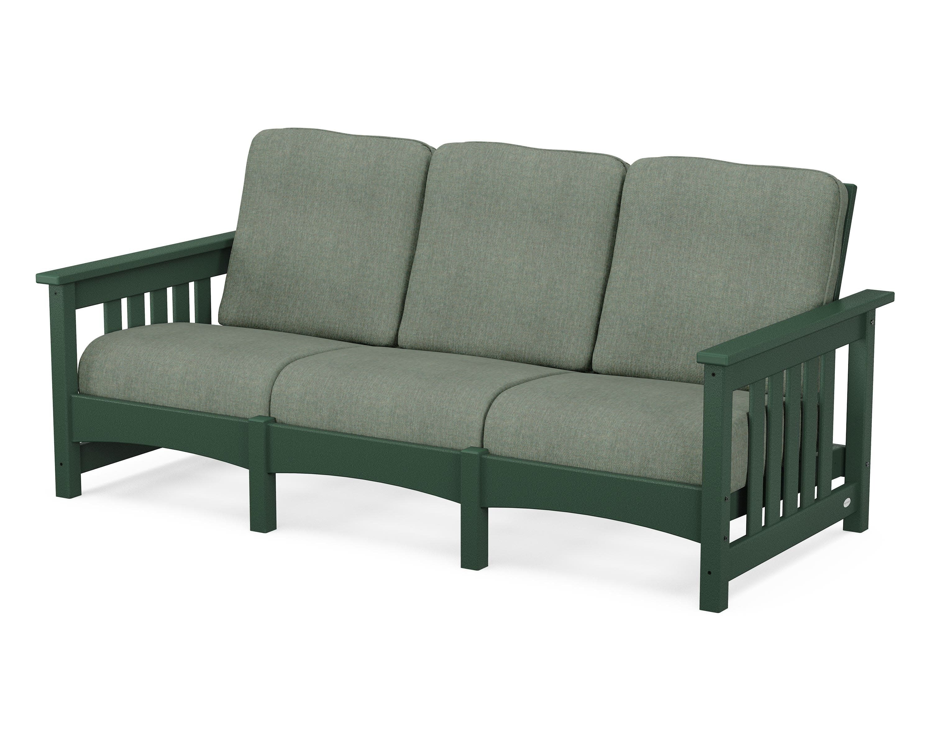 Club Mission Sofa in Green / Cast Sage