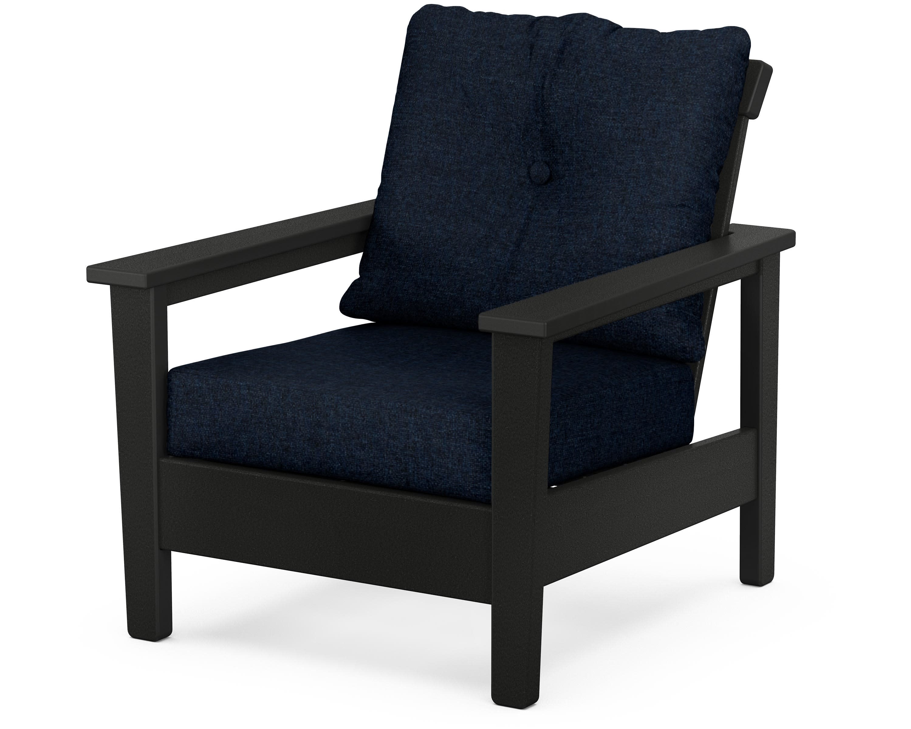 Prescott Deep Seating Chair in Black / Marine Indigo