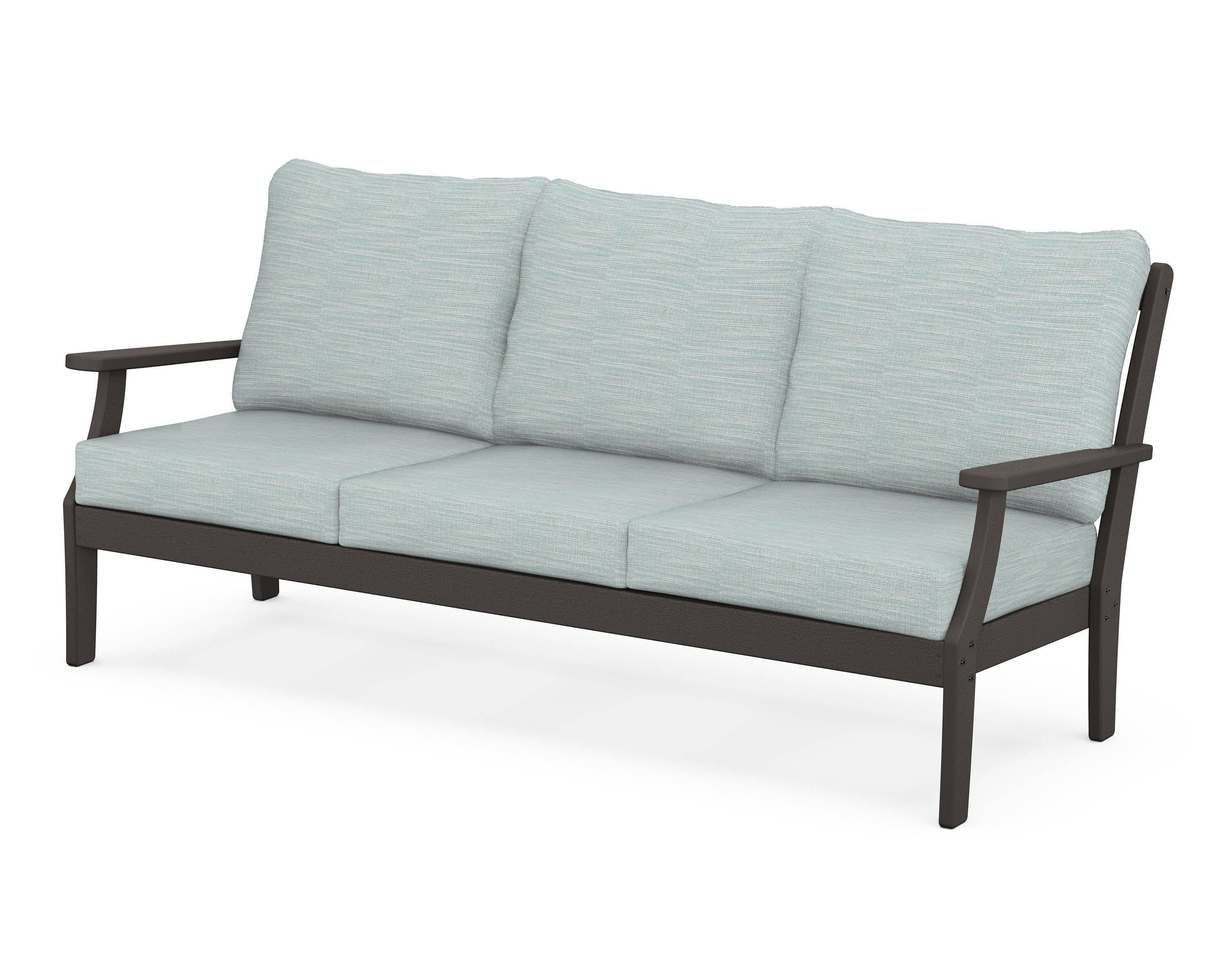 Braxton Deep Seating Sofa in Vintage Coffee / Soothe Mist