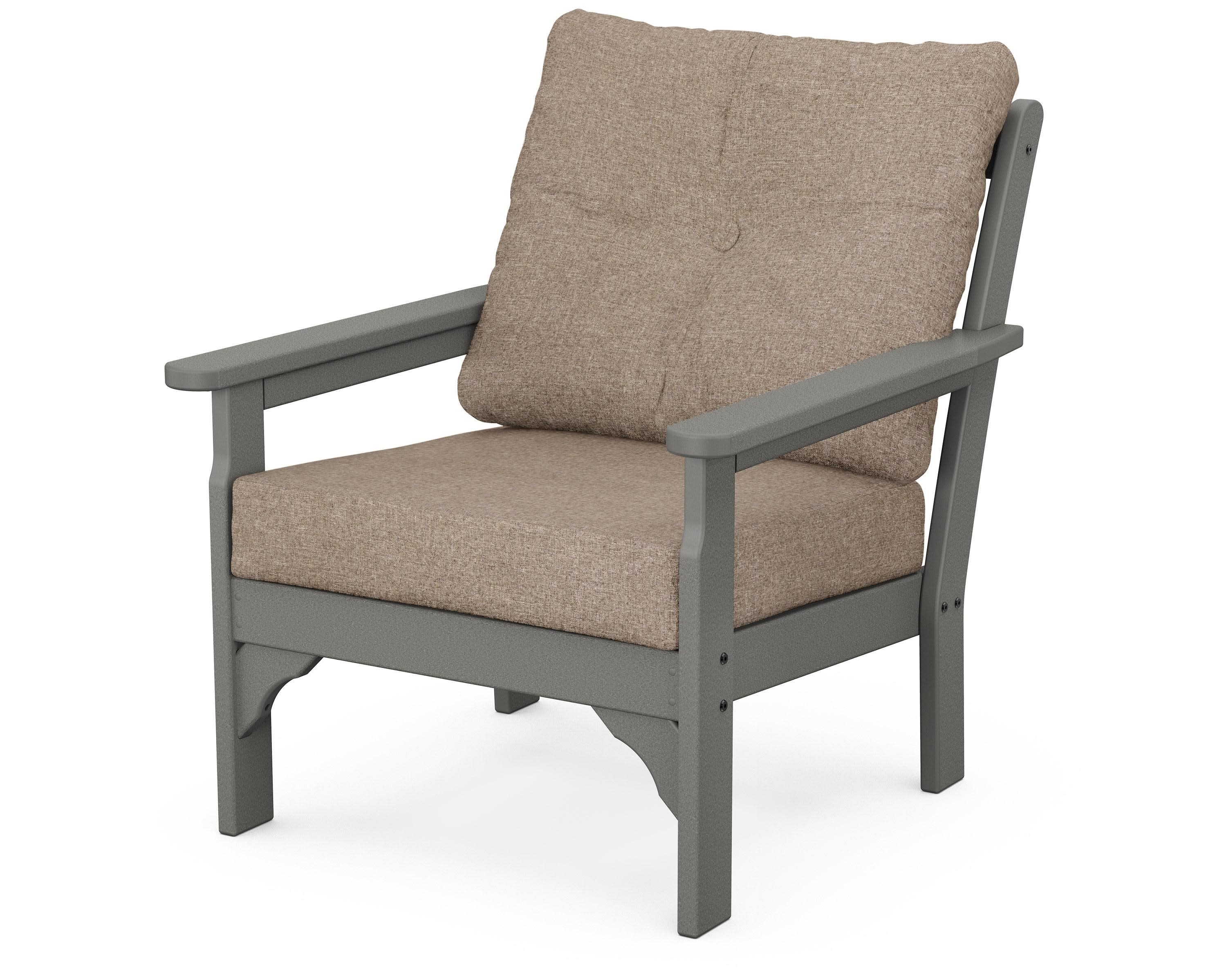Vineyard Deep Seating Chair in Slate Grey / Spiced Burlap
