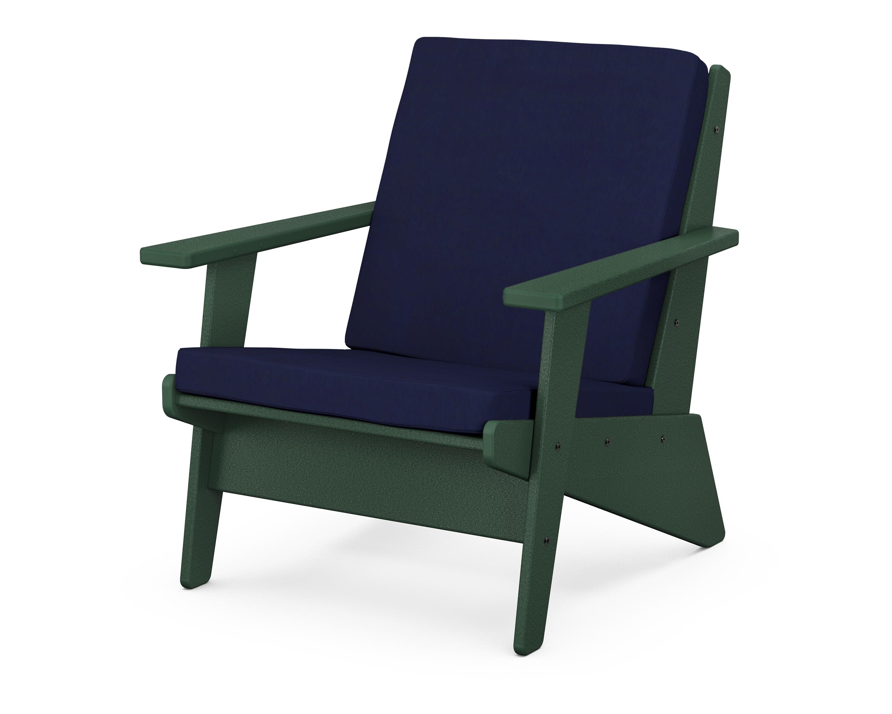Riviera Modern Lounge Chair in Green / Navy