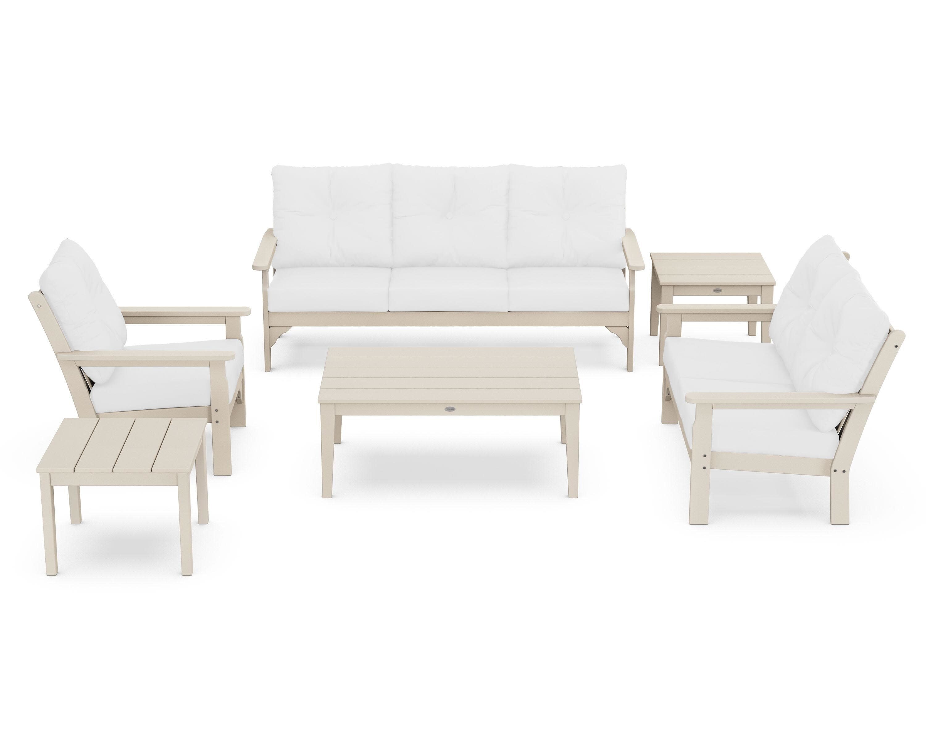 Vineyard 6-Piece Deep Seating Set in Sand / Natural