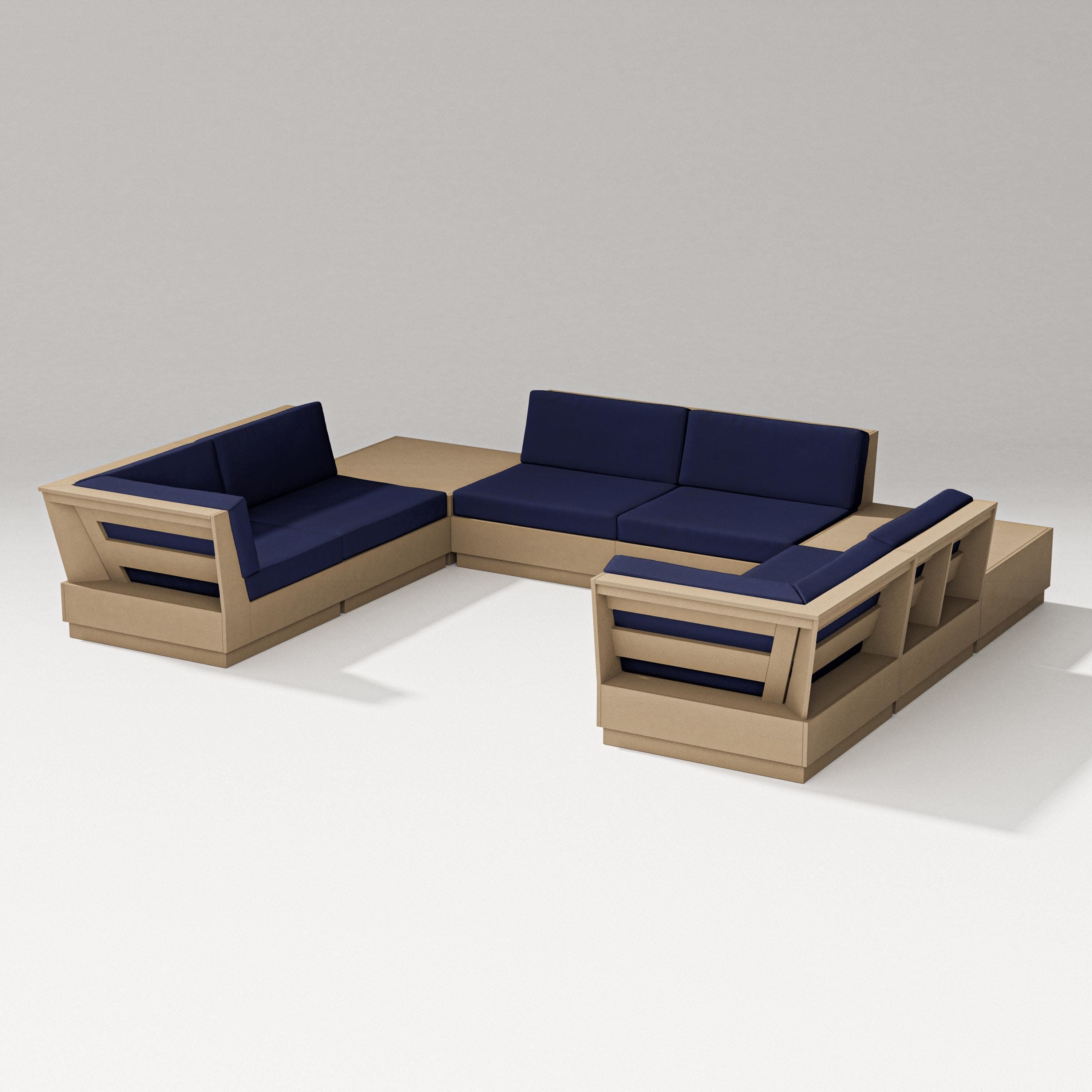 Elevate 8-Piece U-Shaped Sectional in Vintage Sahara / Navy