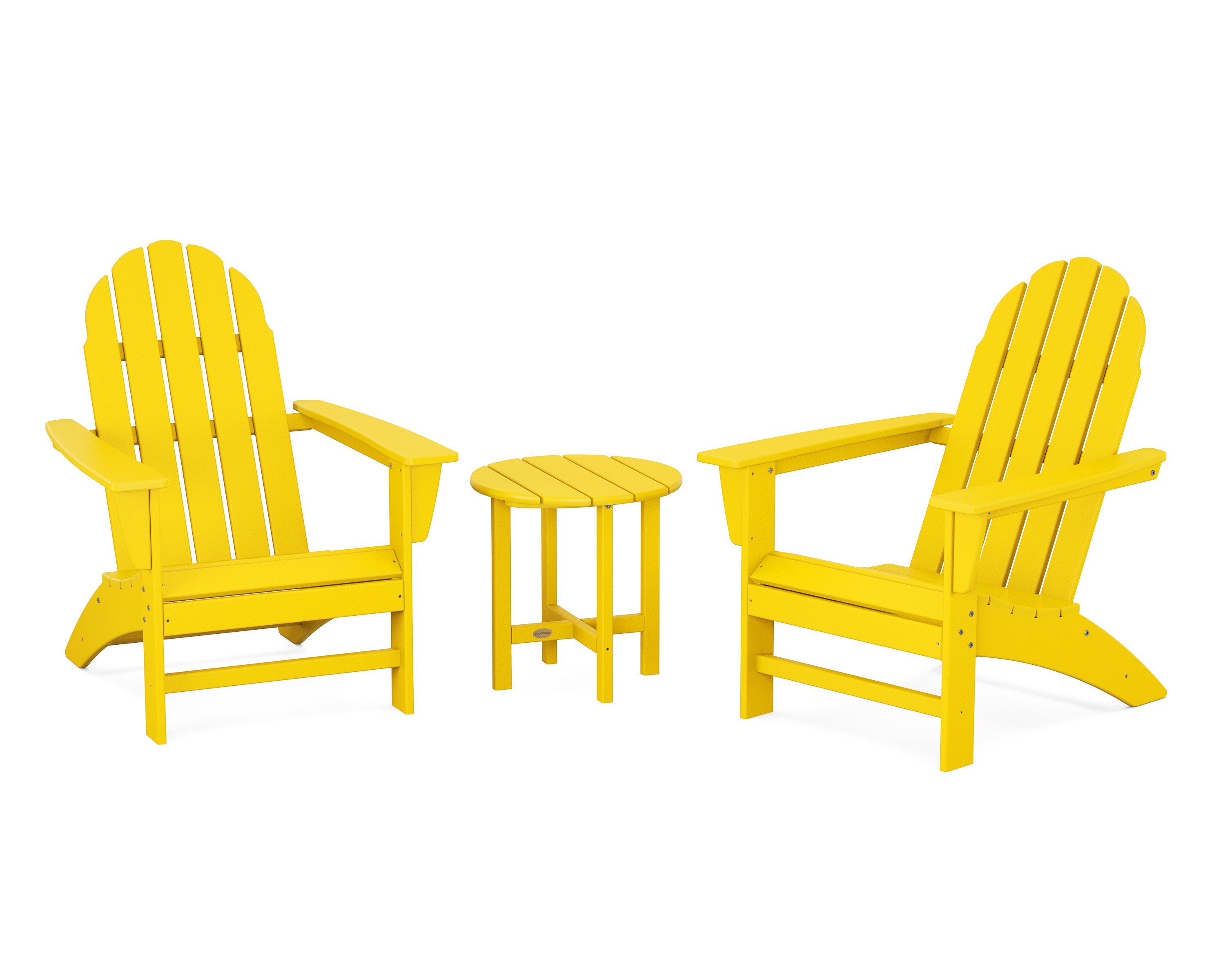 Vineyard 3-Piece Adirondack Set in Lemon
