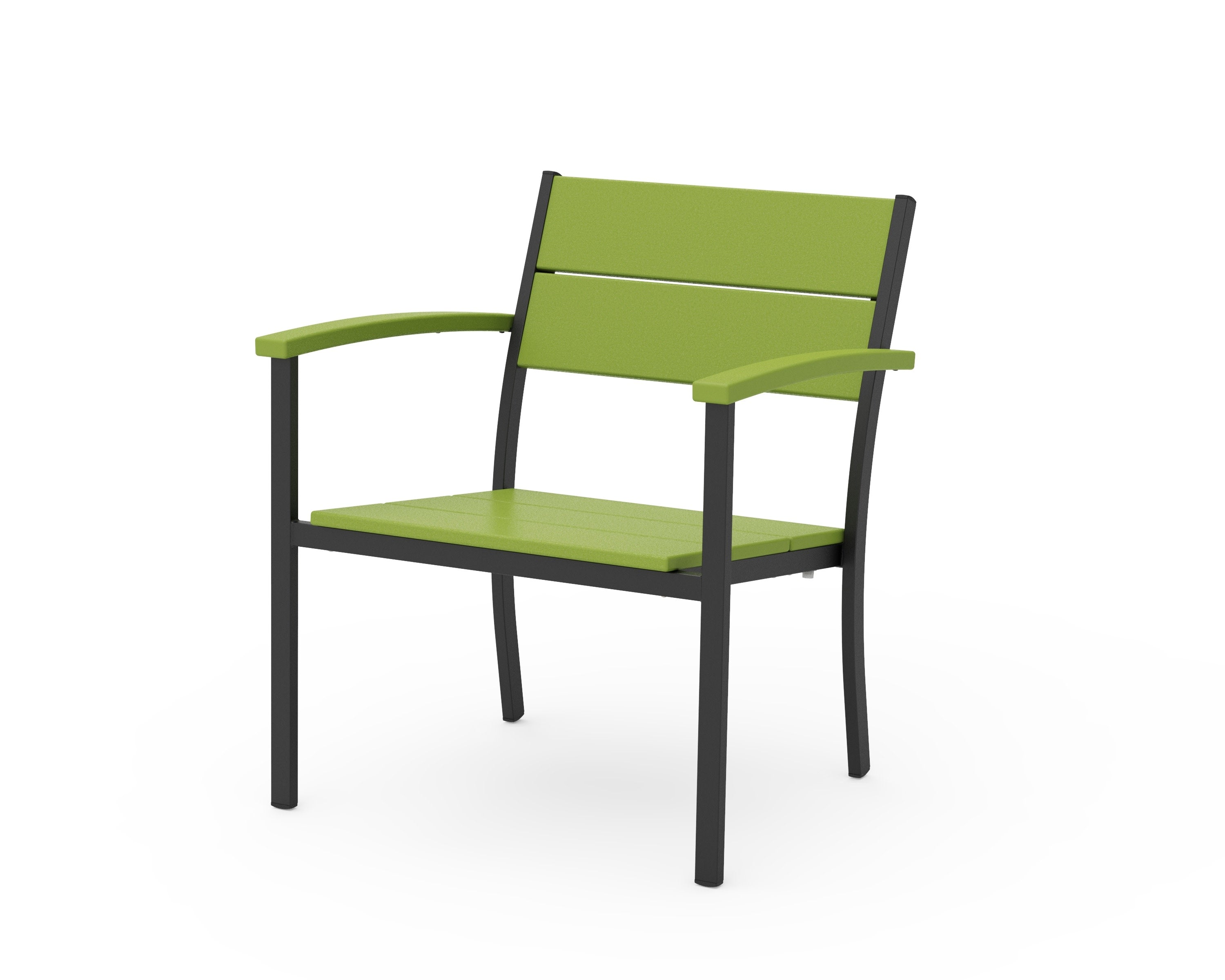 Main Street Stacking Lounge Arm Chair in Black / Lime