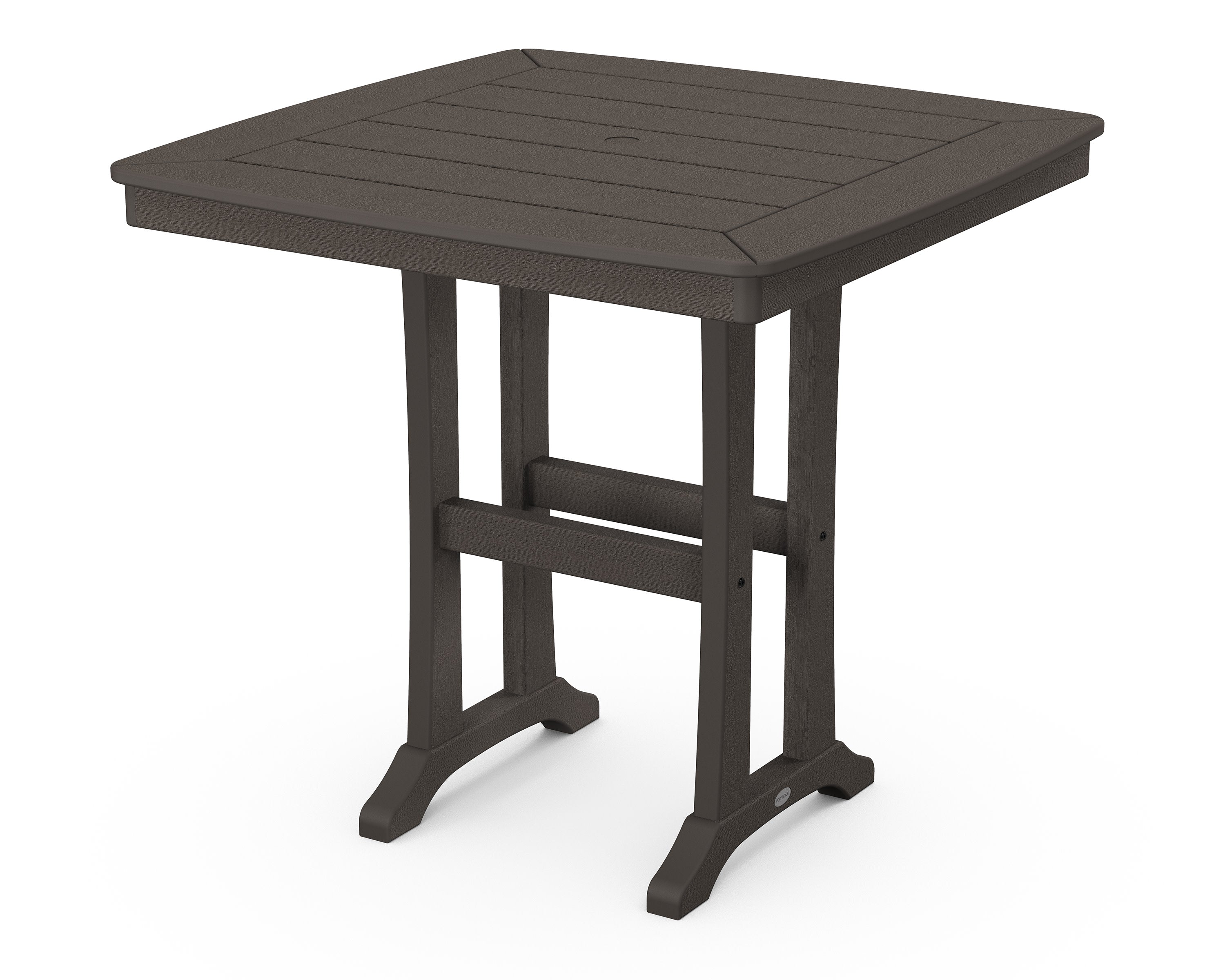 Nautical Trestle 37" Counter Table in Vintage Coffee