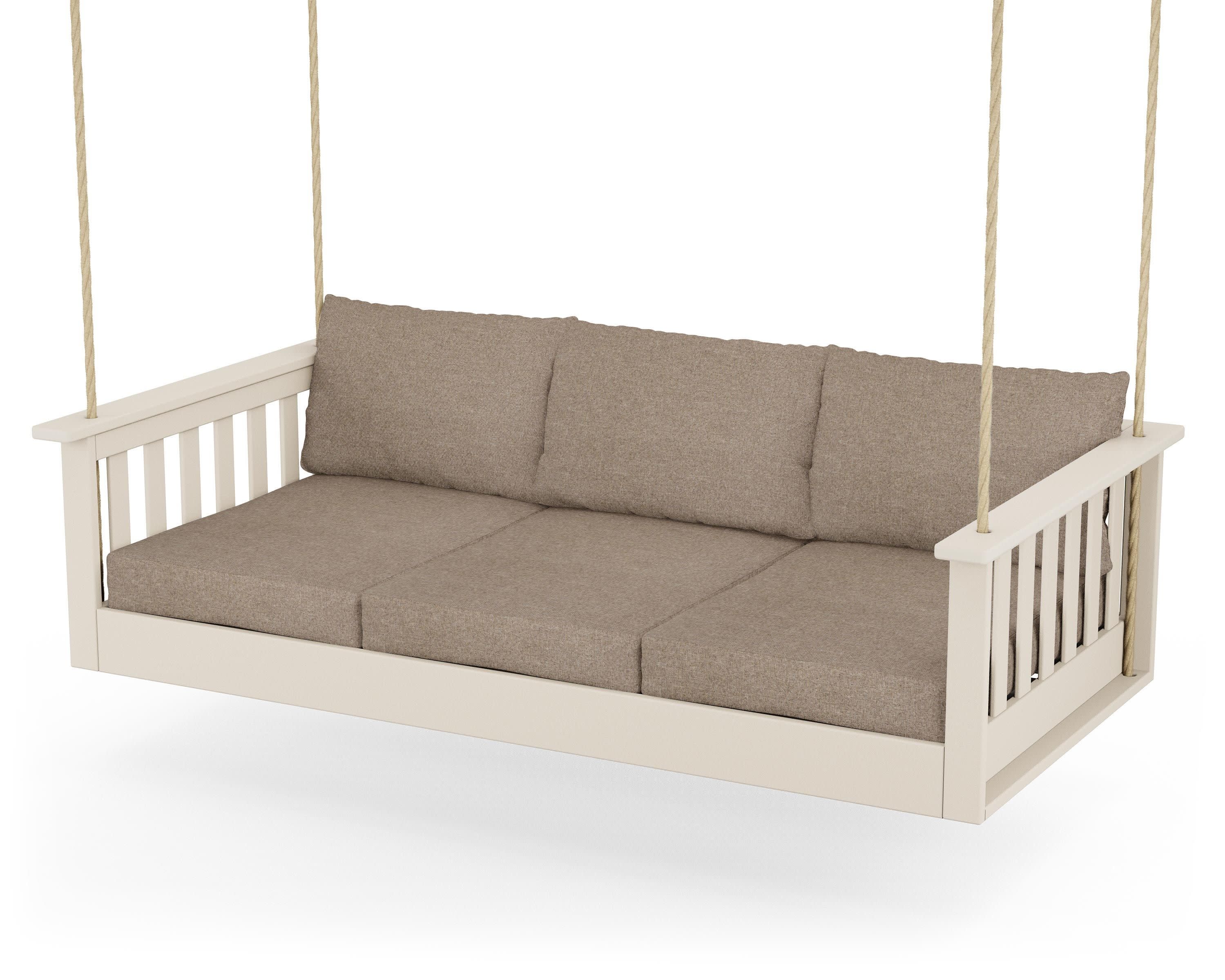 Vineyard Daybed Swing in Sand / Spiced Burlap