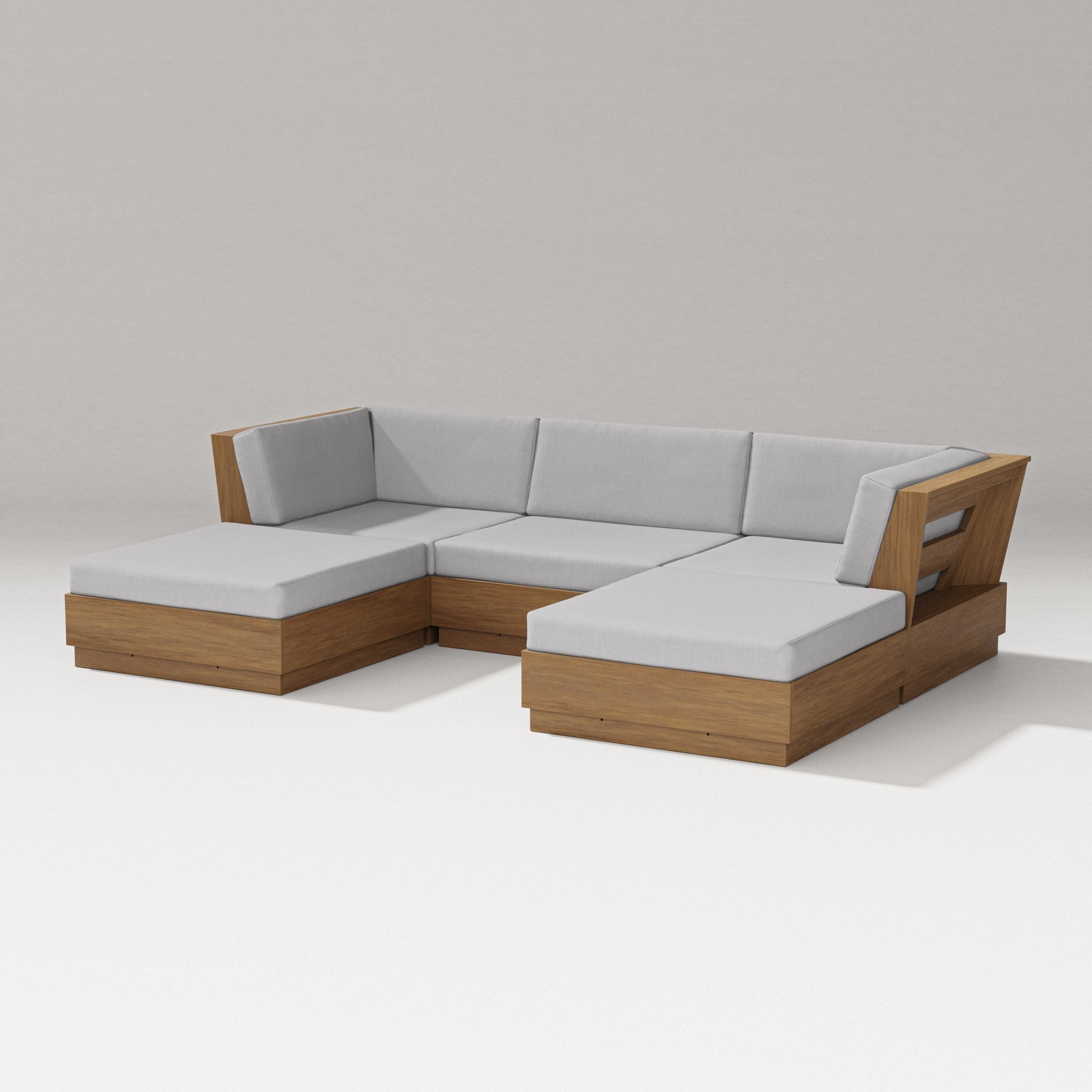 Elevate Double Chaise Sectional in Natural / Granite