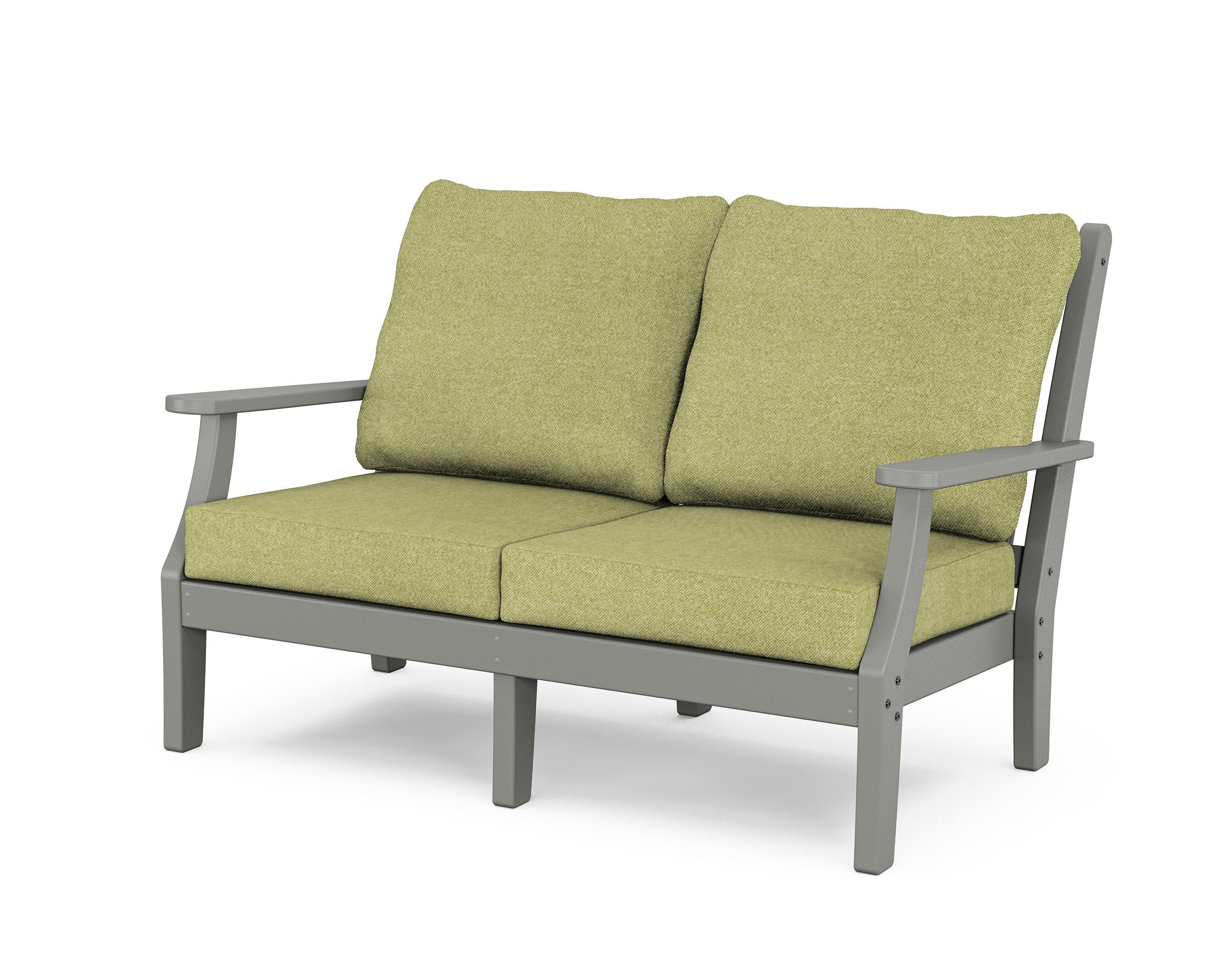 Wovendale Deep Seating Loveseat in Slate Grey / Chartreuse Boucle