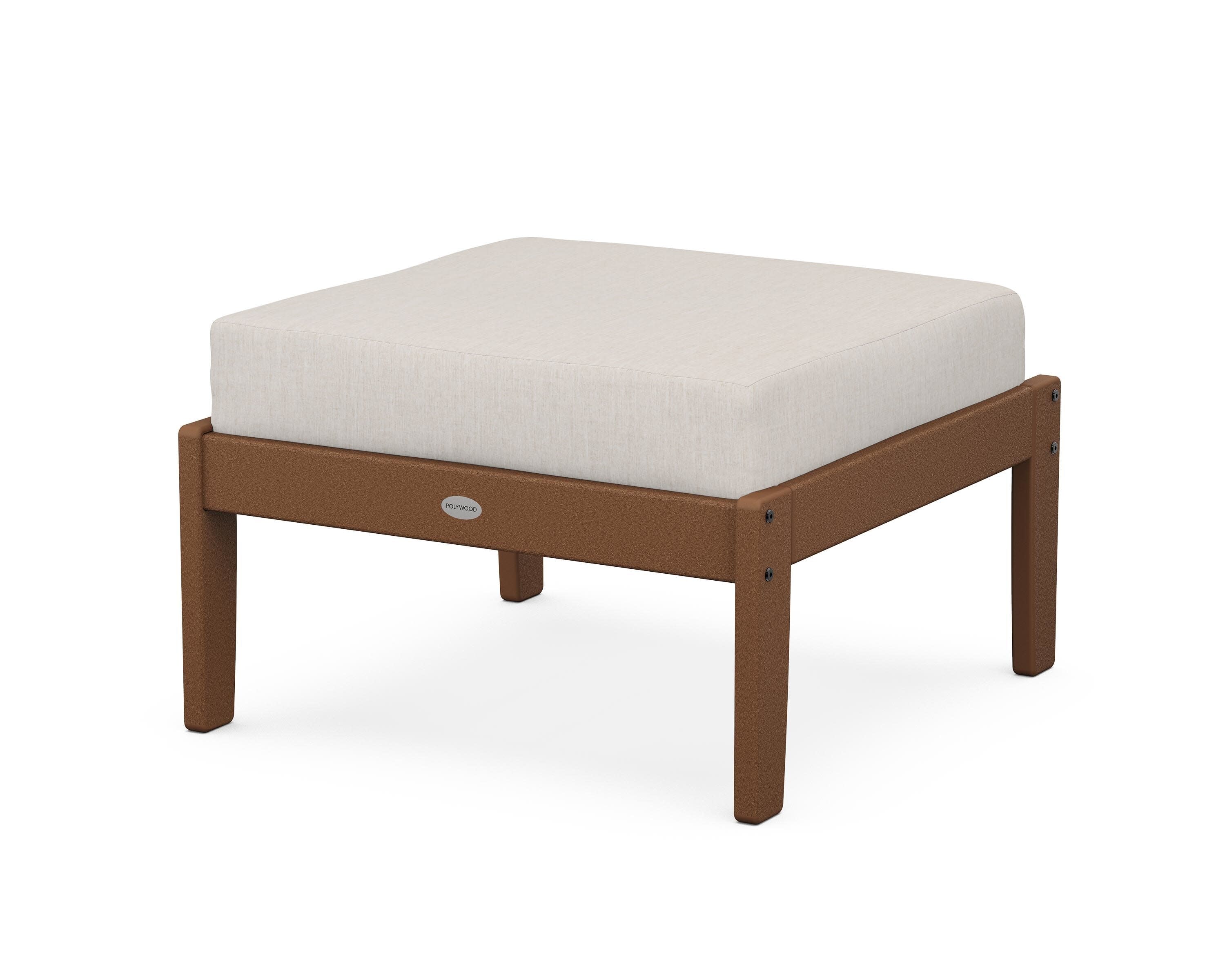 Braxton Deep Seating Ottoman in Teak / Cast Ash