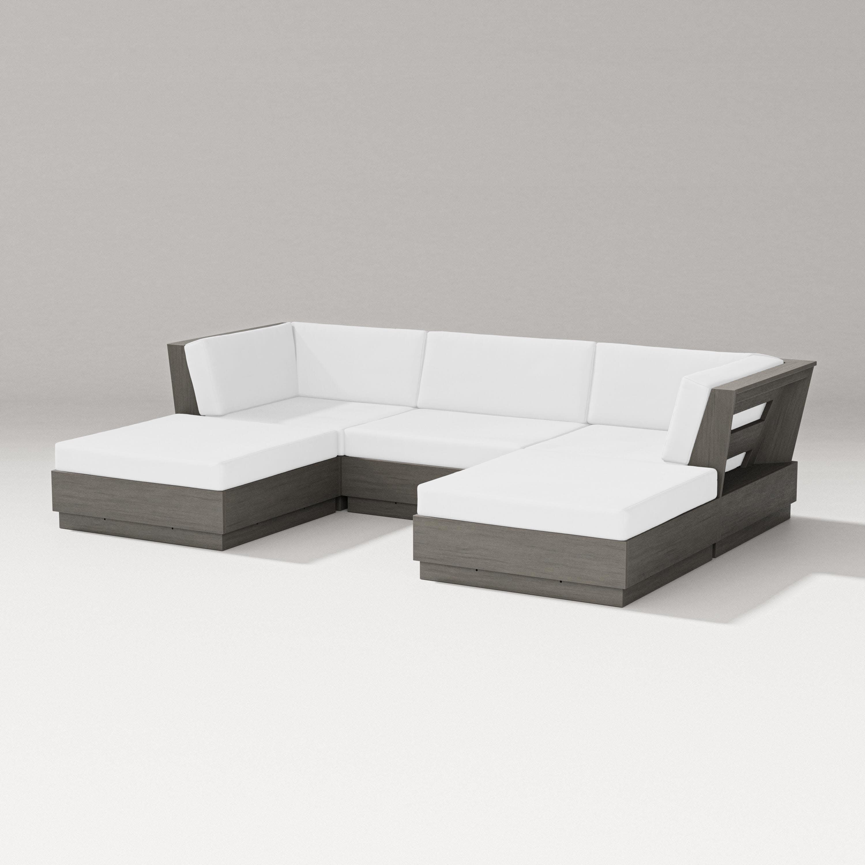 Elevate Double Chaise Sectional in Driftwood / Natural