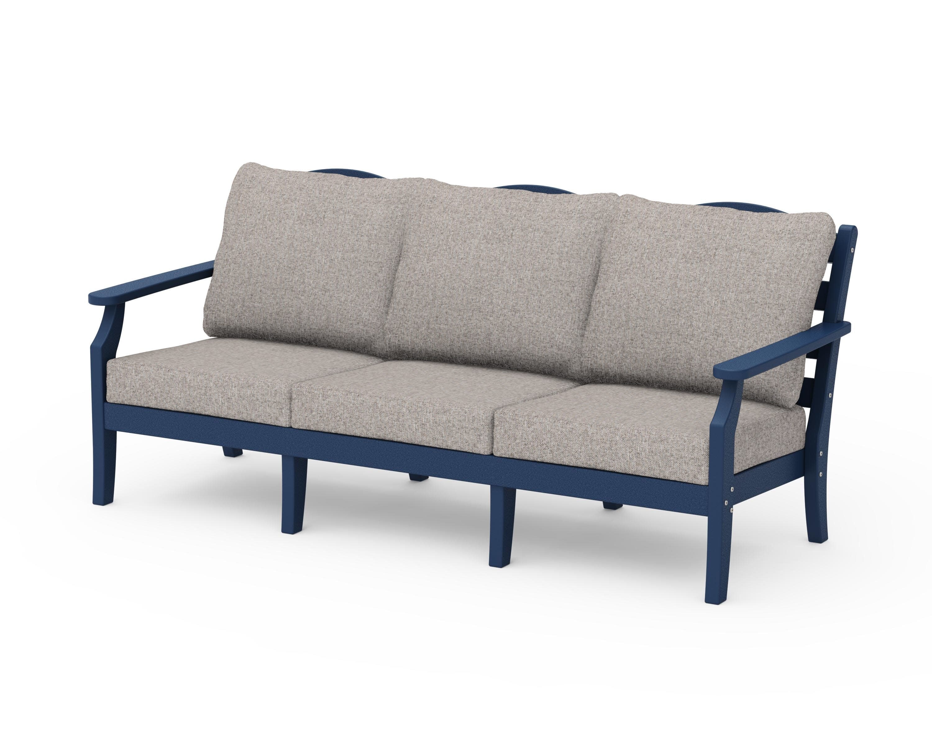 Savannah Deep Seating Sofa in Navy / Weathered Tweed