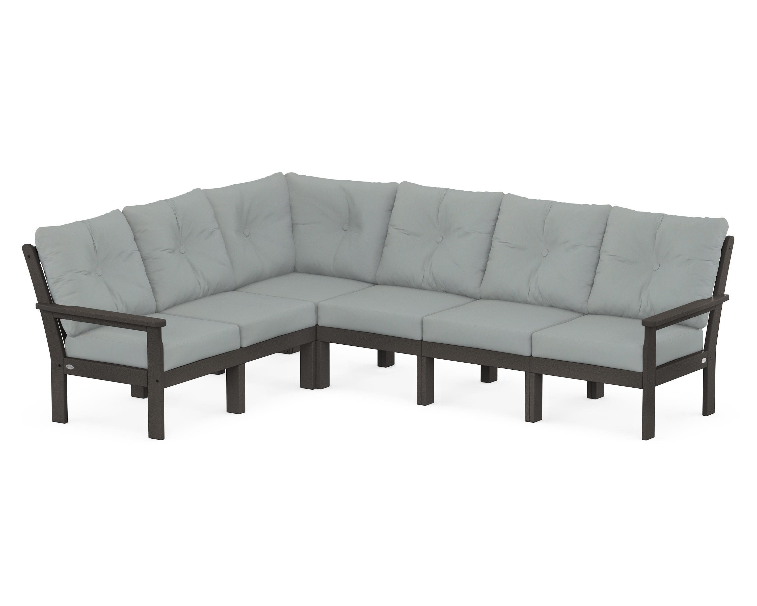 Vineyard 6-Piece Sectional in Vintage Coffee / Spa