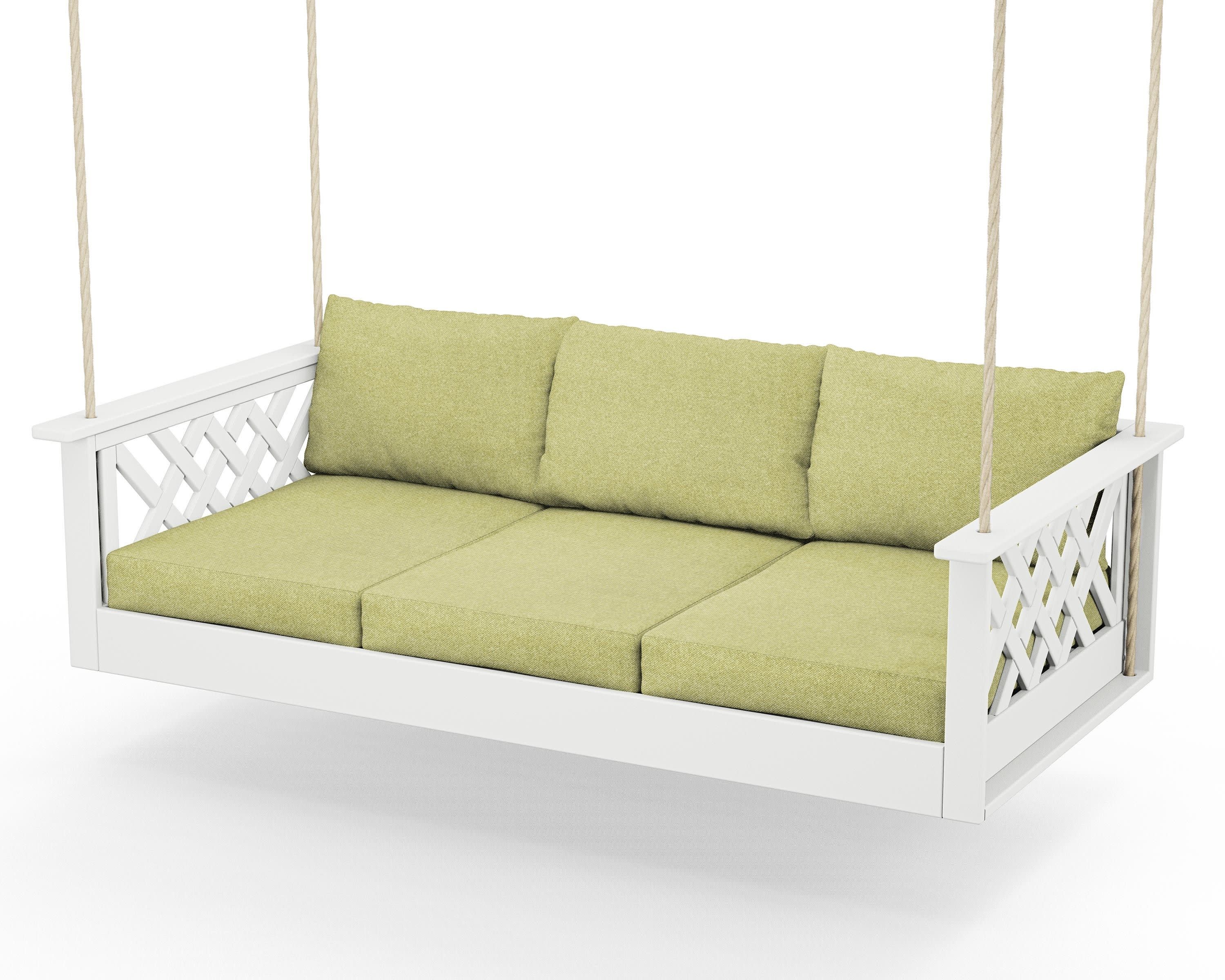 Wovendale Daybed Swing in White / Chartreuse Boucle