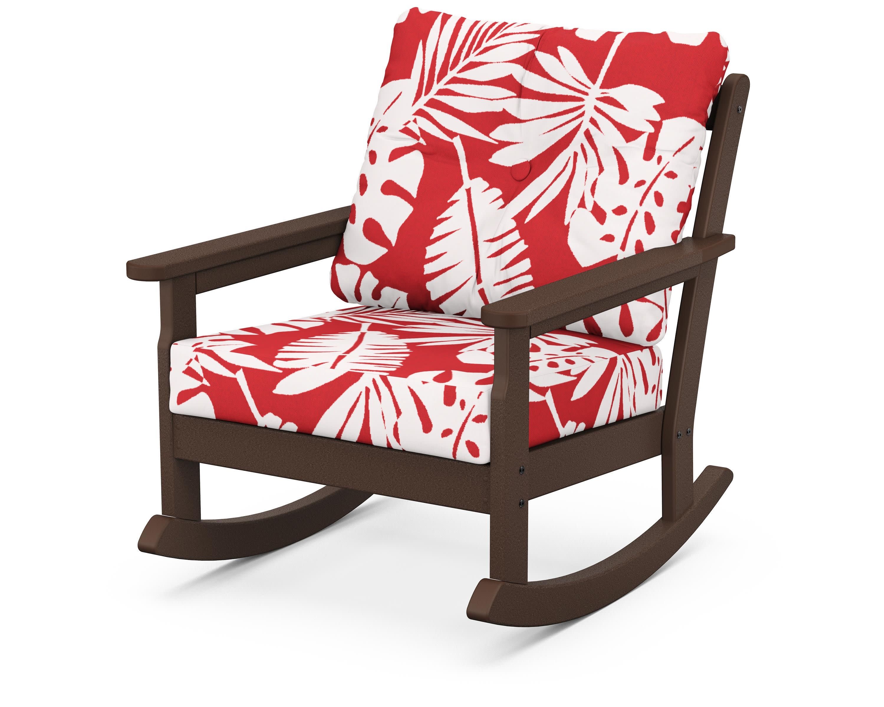 Vineyard Deep Seating Rocking Chair in Mahogany / Leaf Crimson