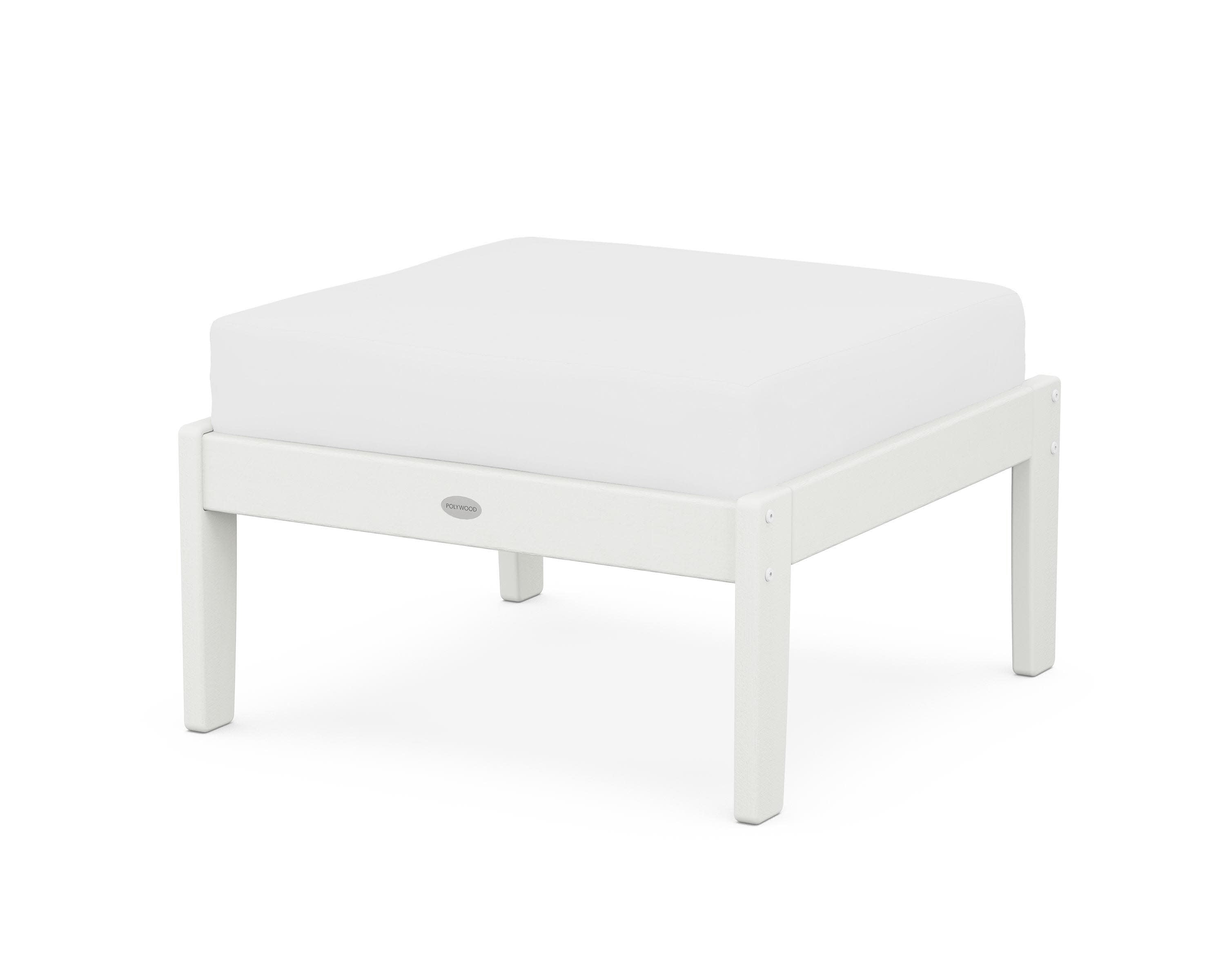 Braxton Deep Seating Ottoman in Vintage White / Natural