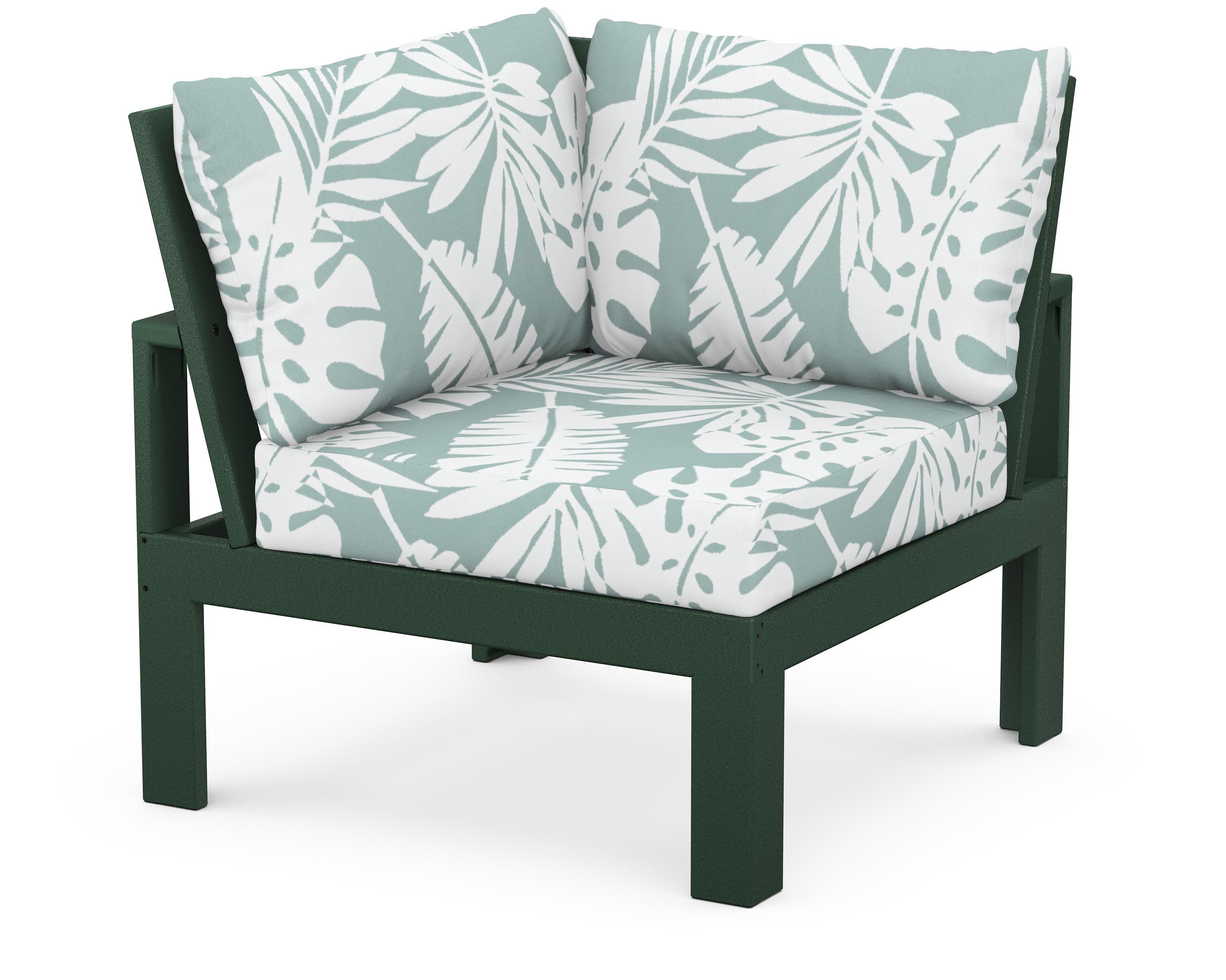 Modular Corner Chair in Green / Leaf Glacier Spa