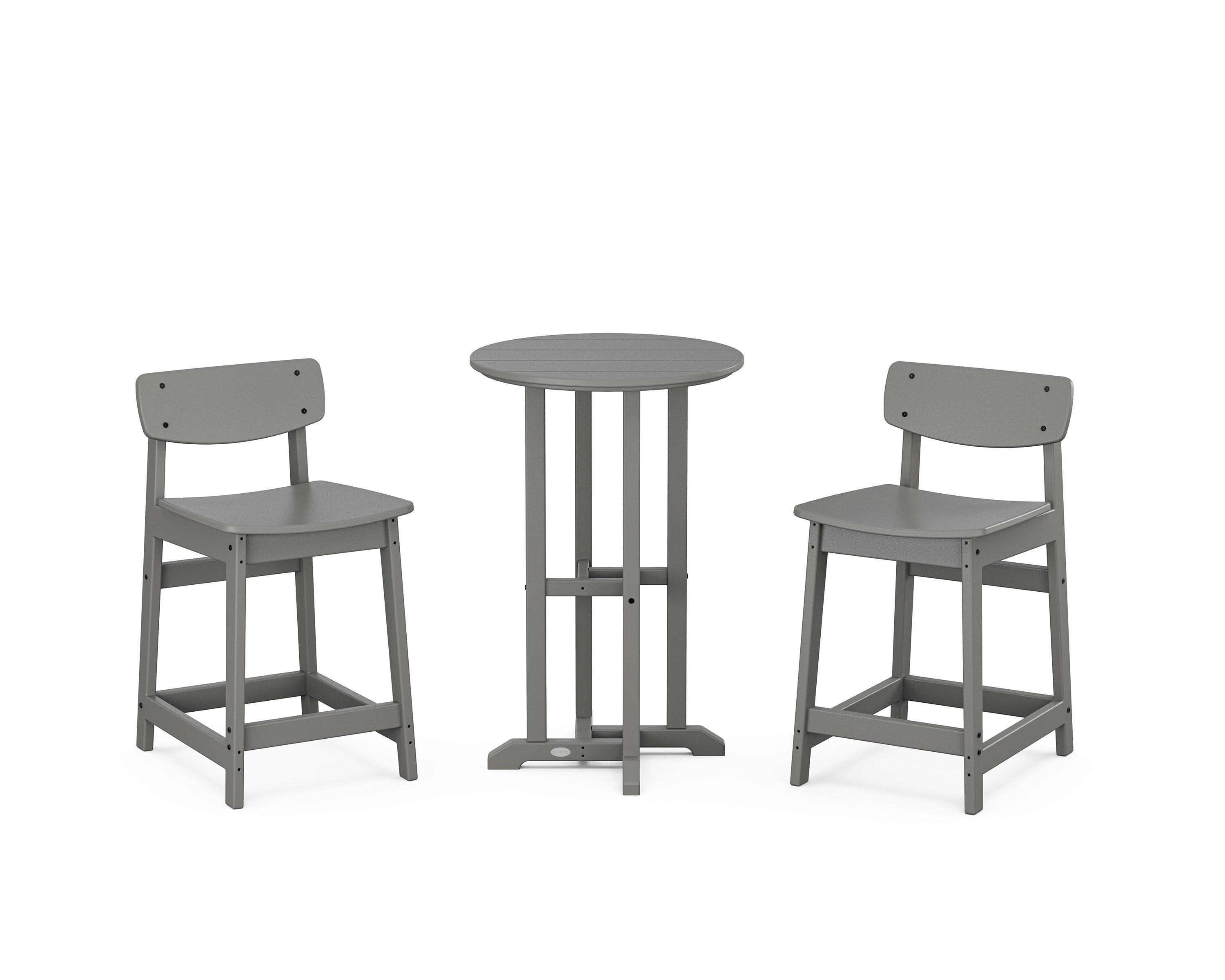 Modern Studio Urban Lowback 3-Piece Bistro Counter Set in Slate Grey