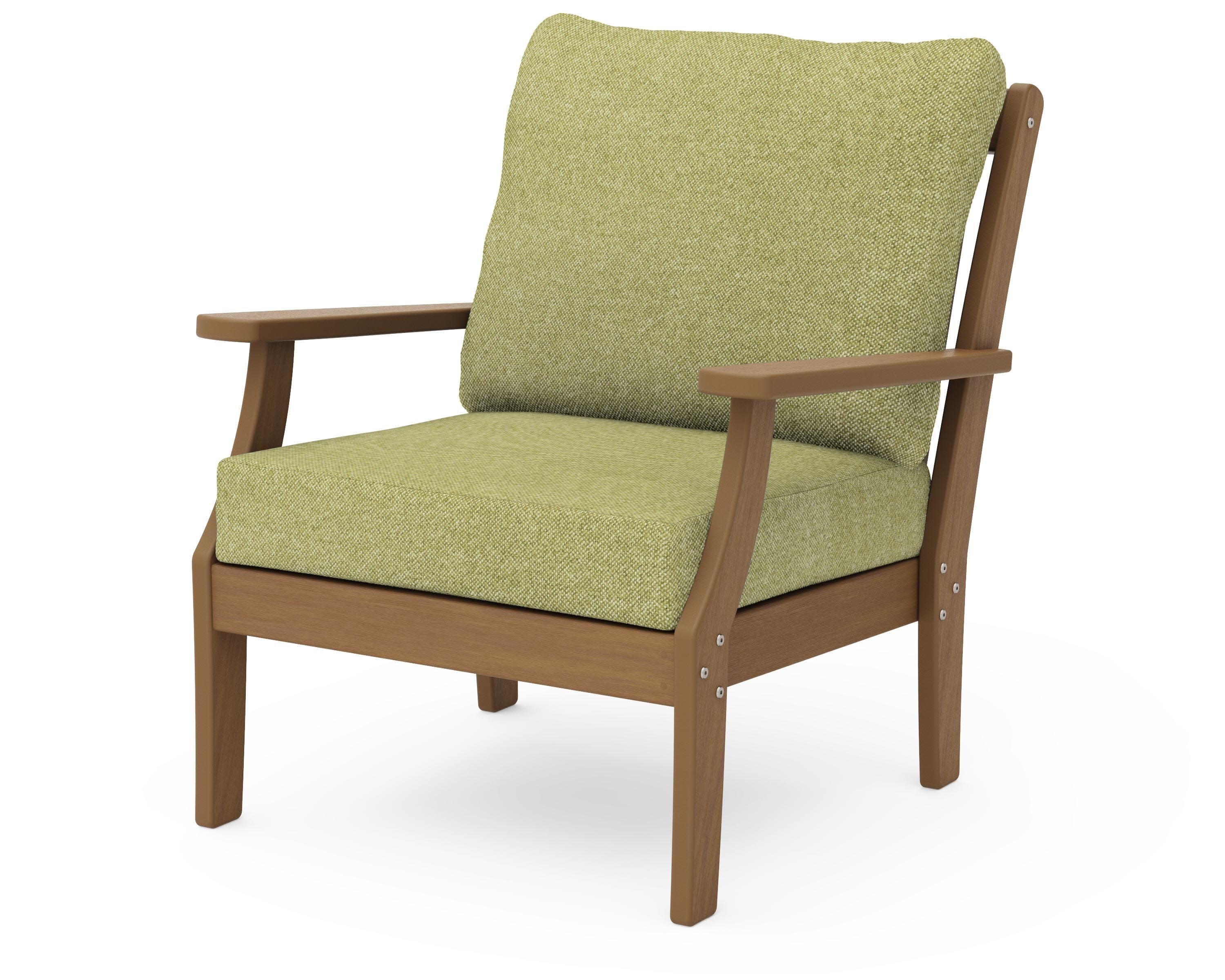 Braxton Deep Seating Chair in Natural / Chartreuse Boucle