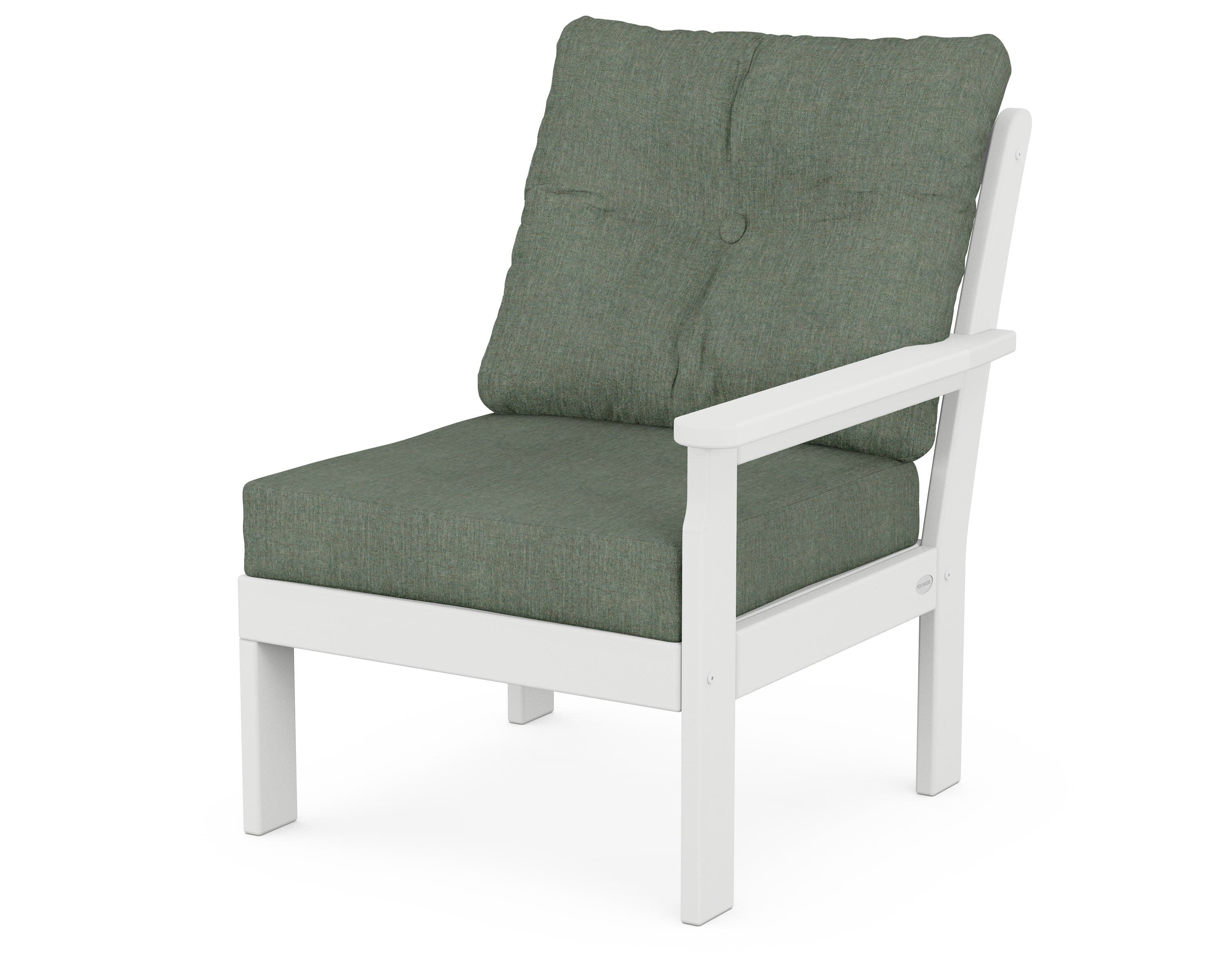 Vineyard Modular Right Arm Chair in White / Cast Sage