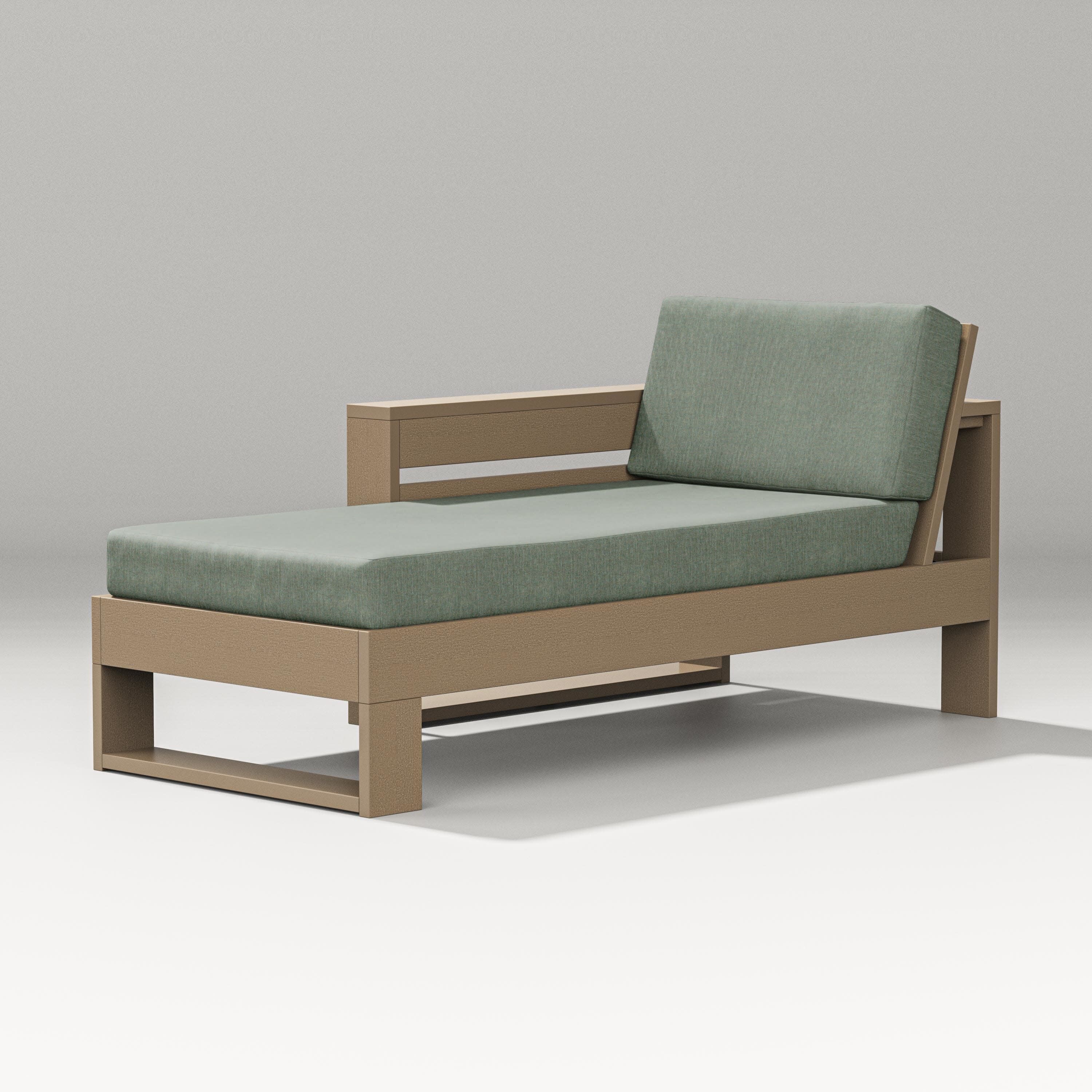 Latitude Modular Left Arm Chaise in Vintage Sahara / Cast Sage