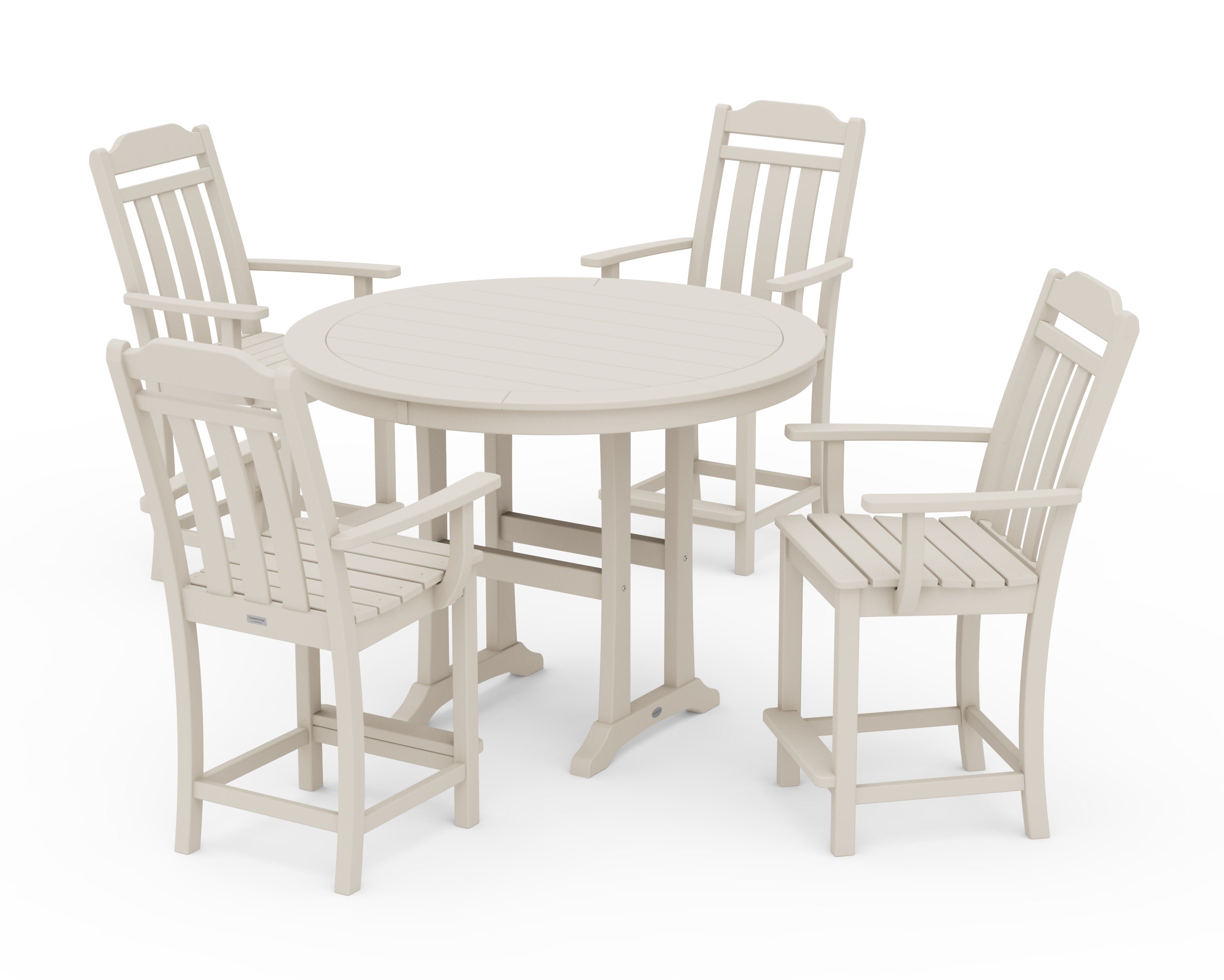 Cottage 5-Piece Round Counter Set in Sand