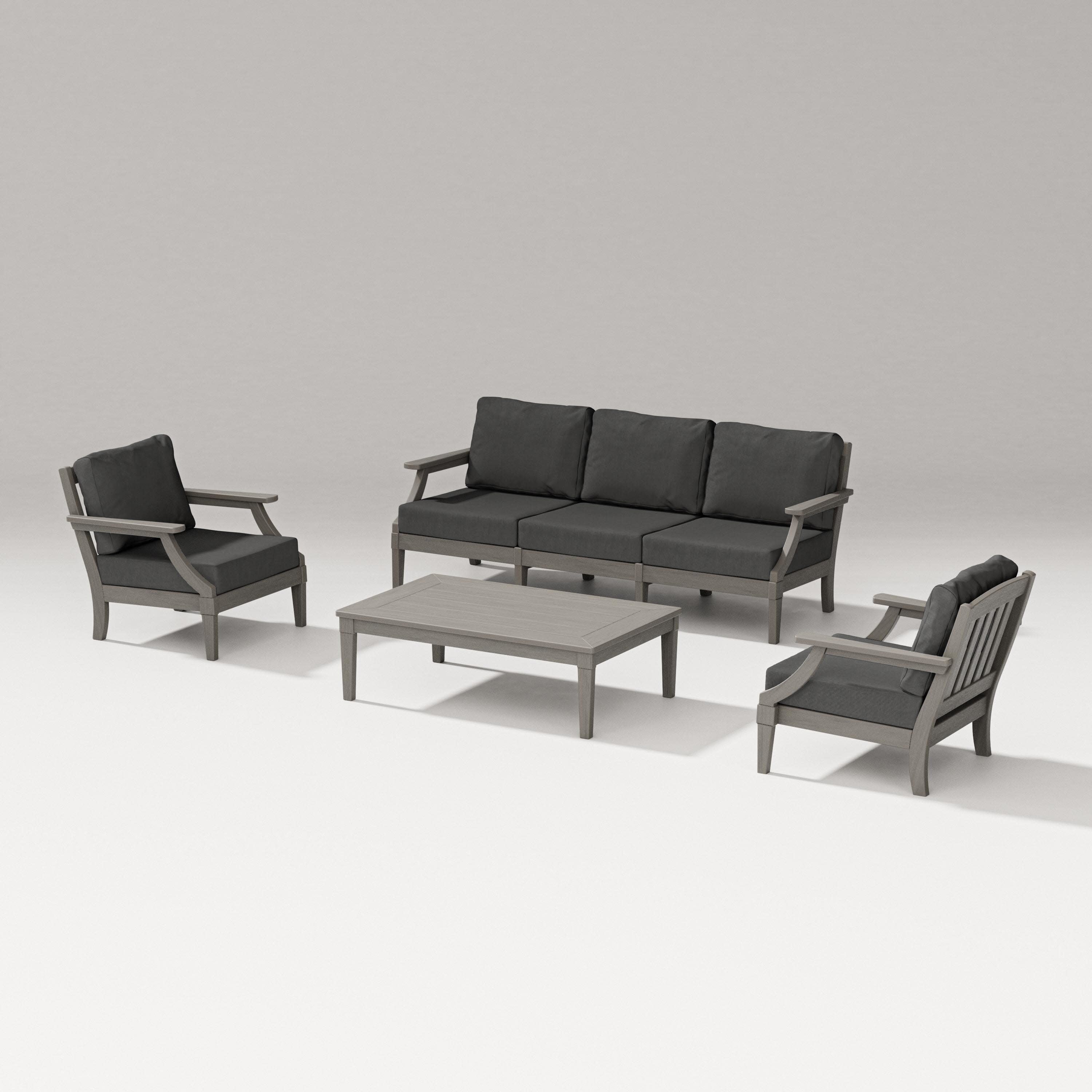 Estate 4-Piece Lounge Sofa Set in Driftwood / Spectrum Carbon