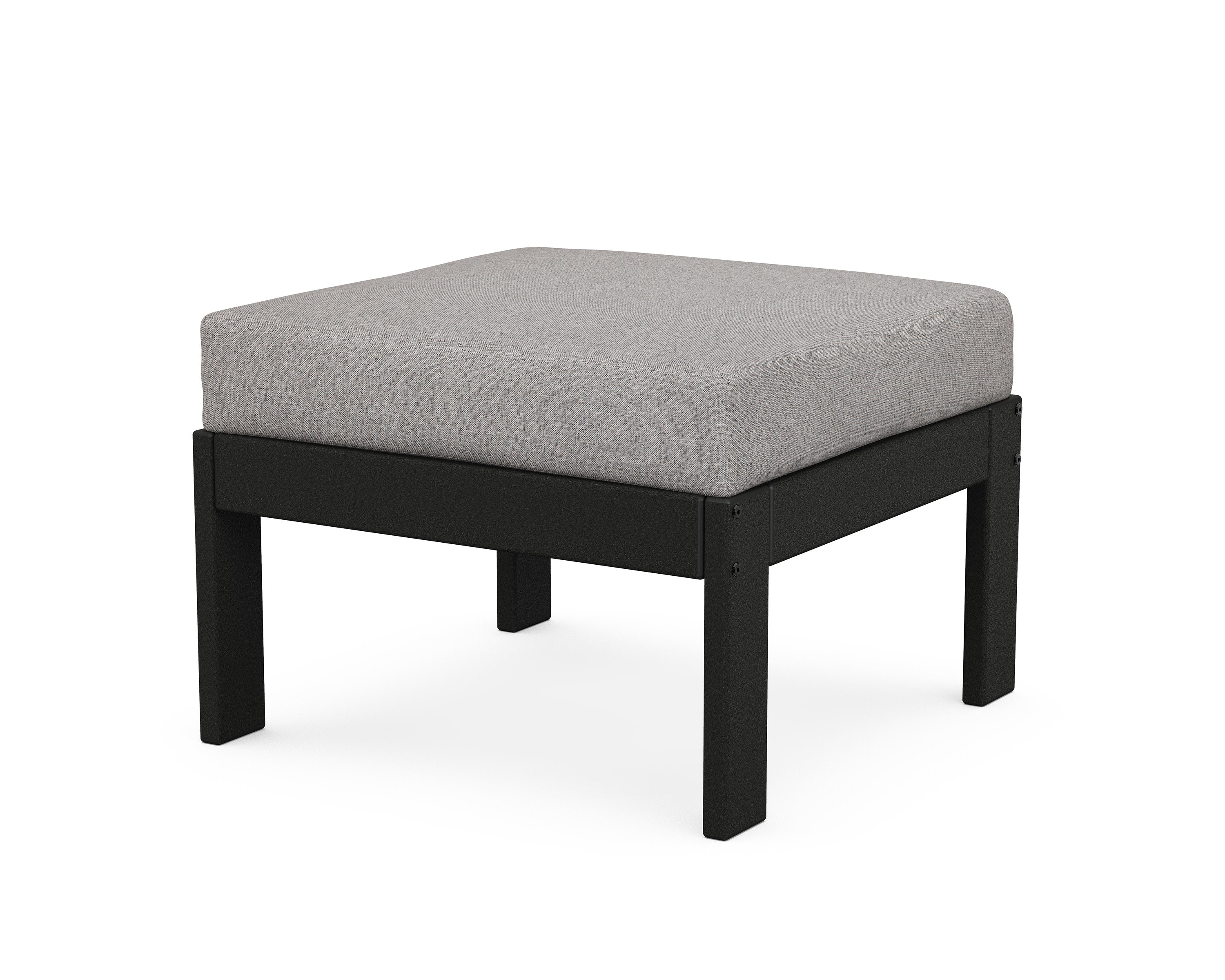 Vineyard Modular Ottoman in Black / Grey Mist