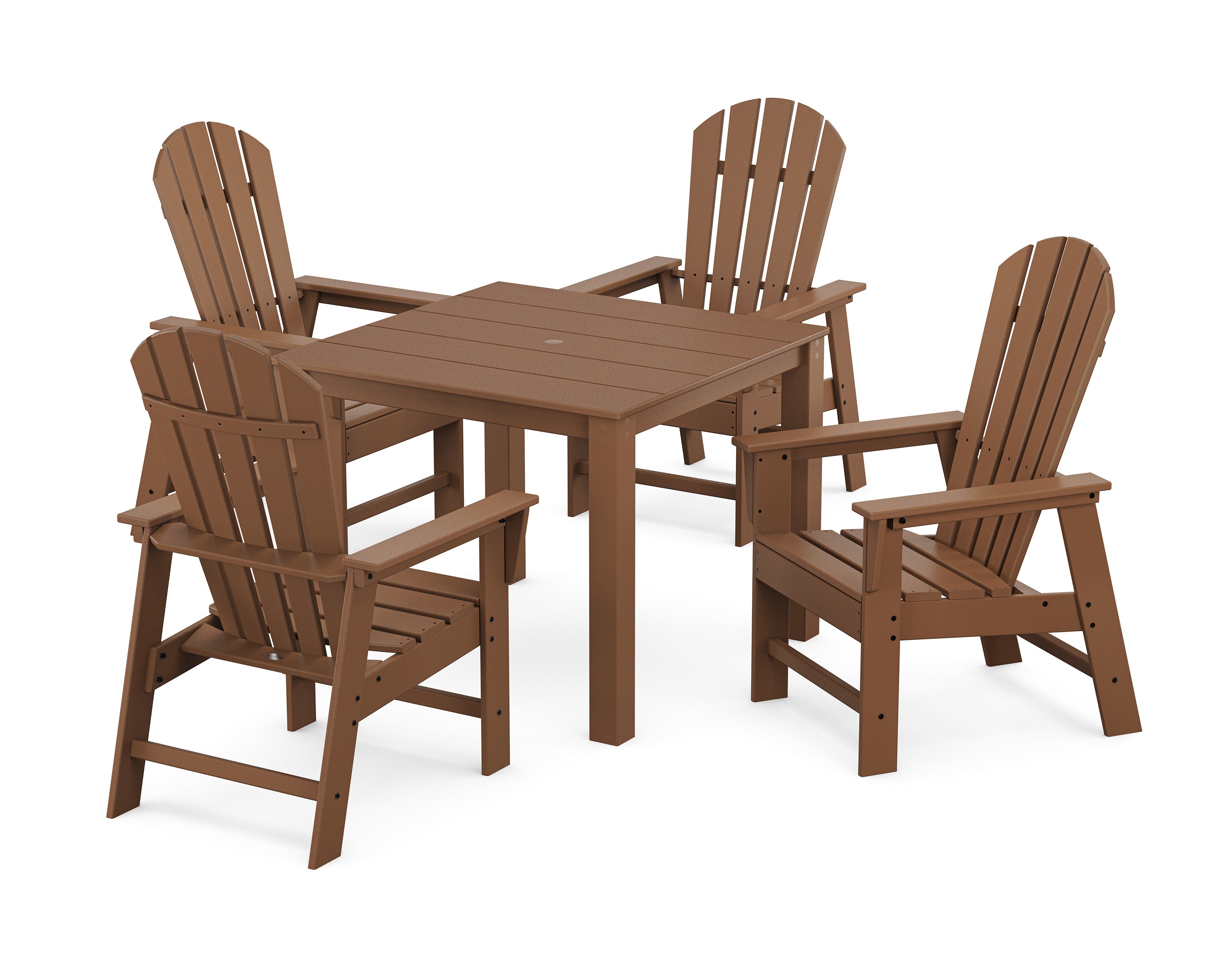 South Beach Coast 5-Piece Parsons Dining Set in Teak