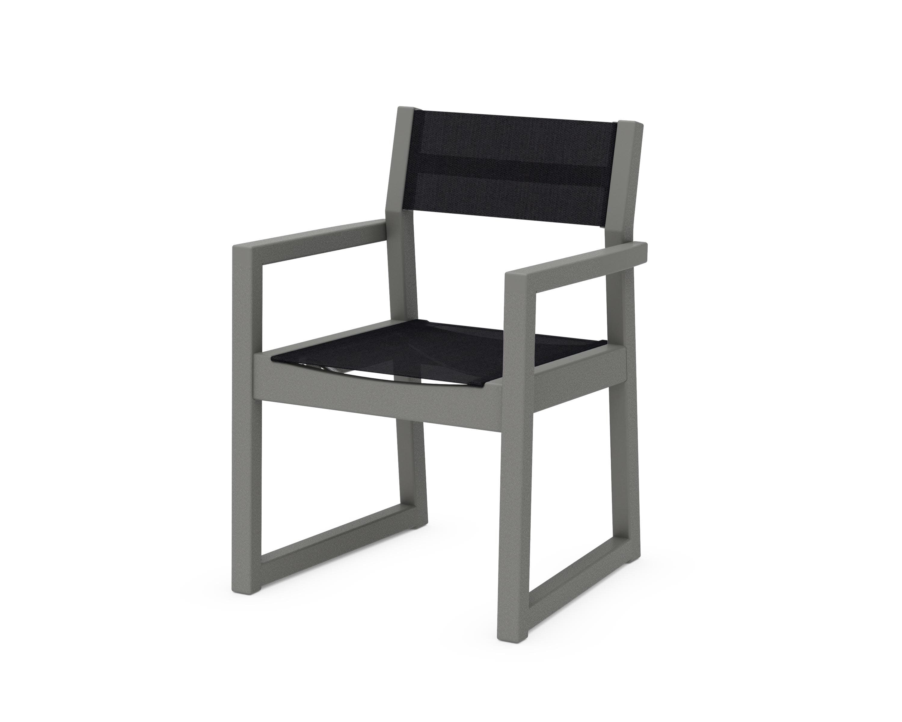 EDGE Sling Dining Arm Chair in Slate Grey / Black Sling
