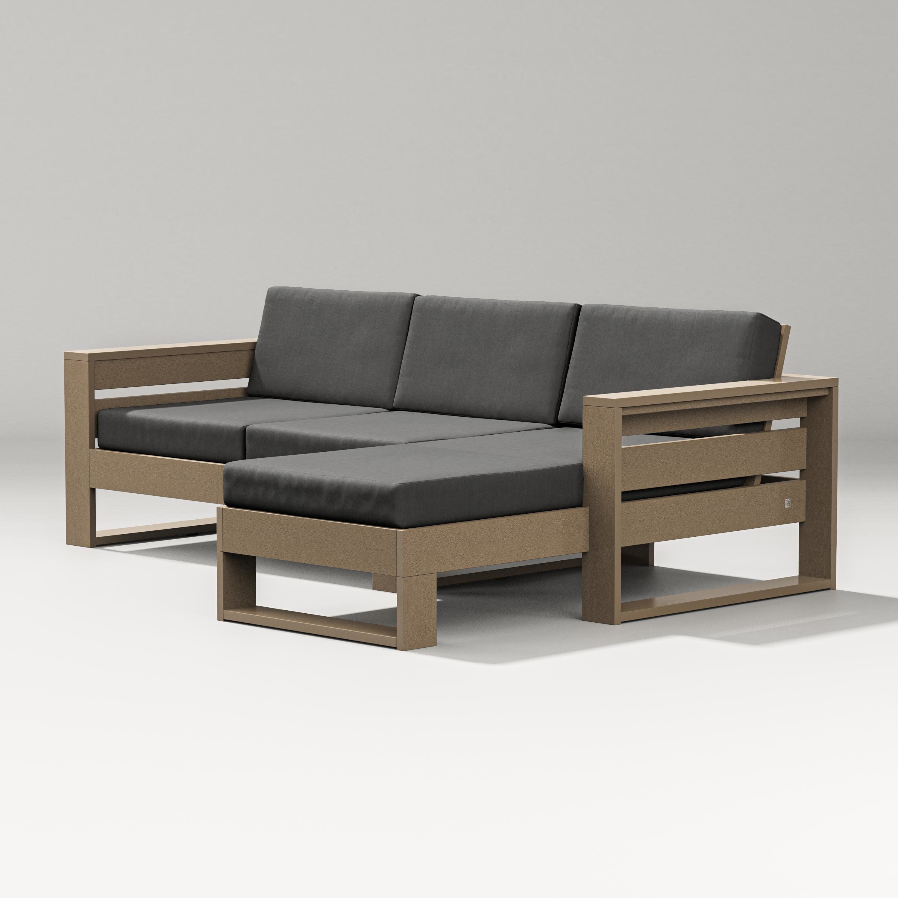 Latitude Right Chaise Sectional in Vintage Sahara / Spectrum Carbon