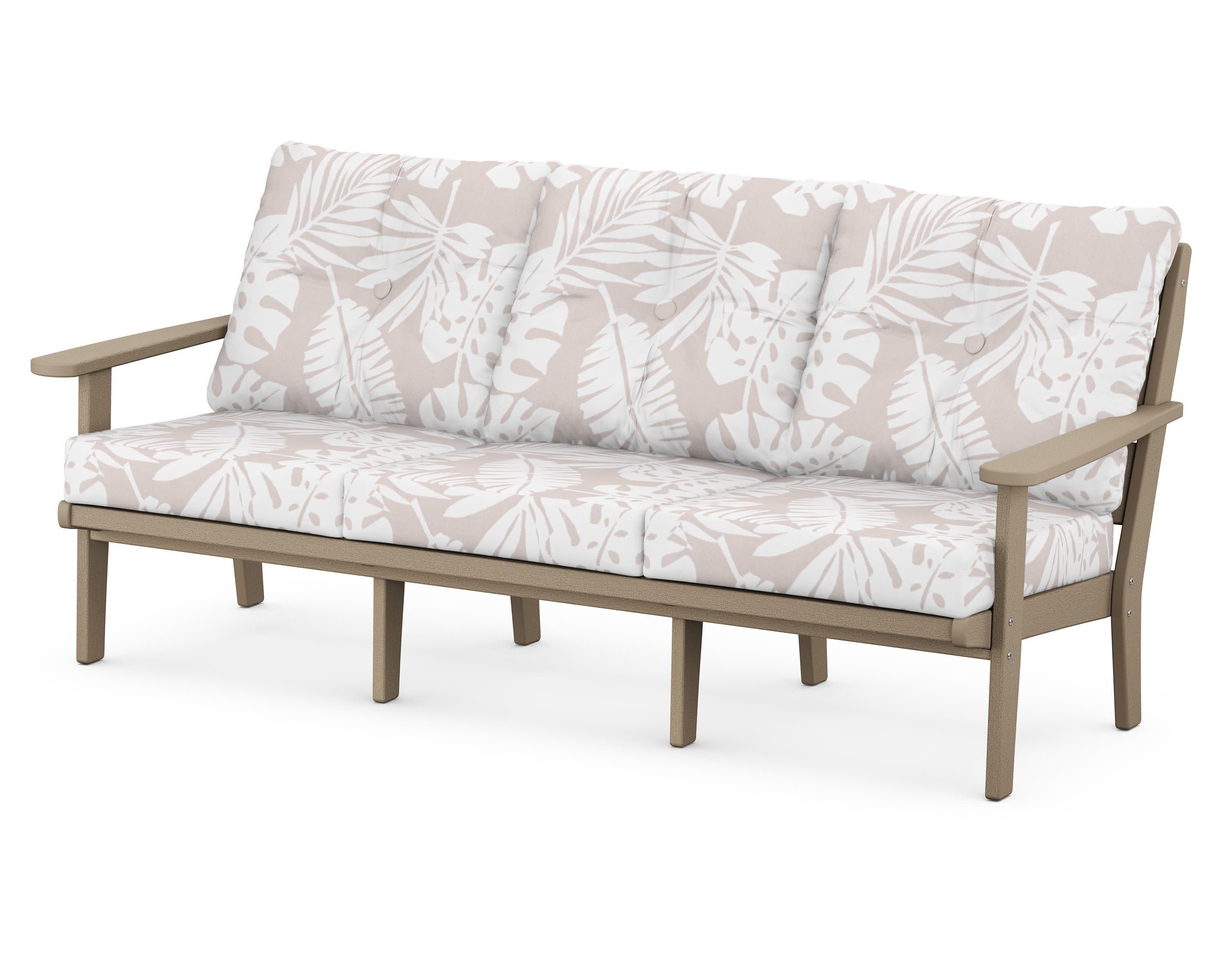 Lakeside Deep Seating Sofa in Vintage Sahara / Leaf Dune Burlap