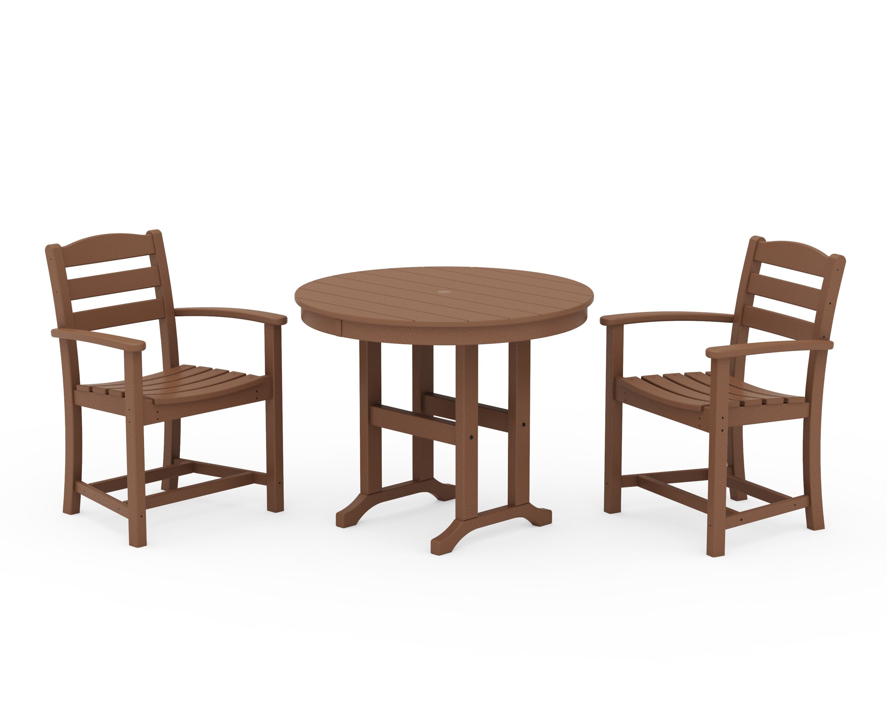 La Casa Caf 3-Piece Round Dining Set in Teak