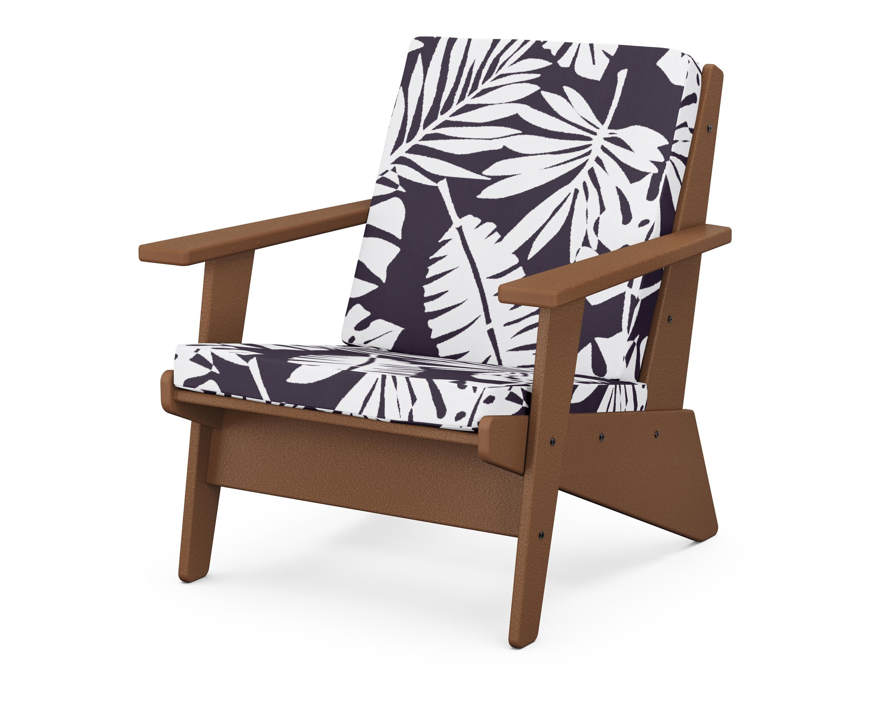 Riviera Modern Lounge Chair in Teak / Leaf Navy