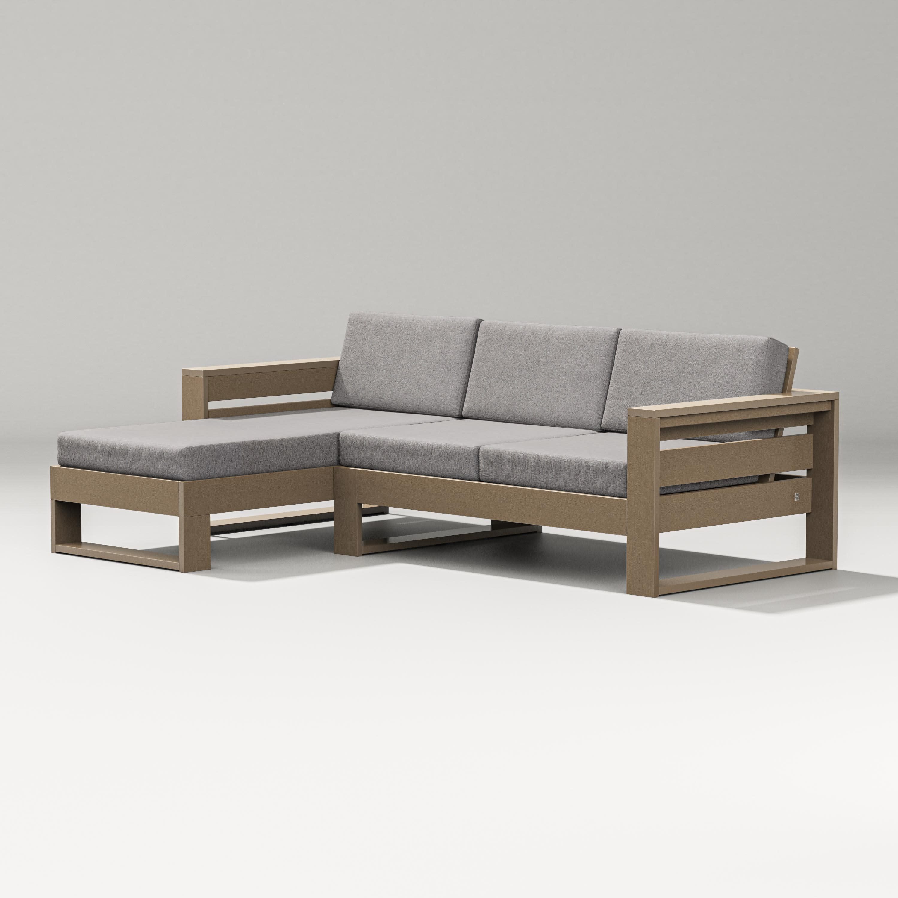 Latitude Left Chaise Sectional in Vintage Sahara / Grey Mist