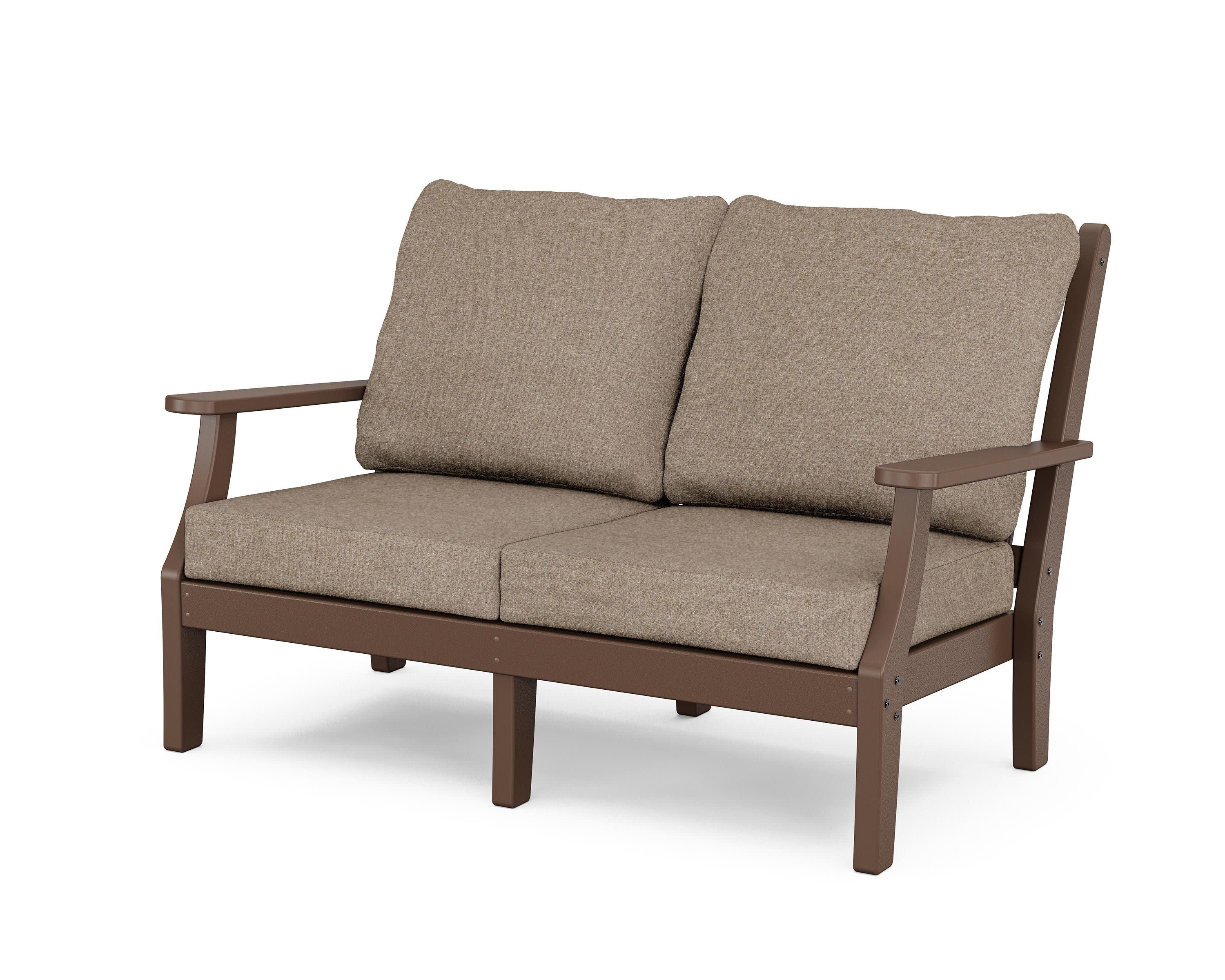 Wovendale Deep Seating Loveseat in Mahogany / Spiced Burlap