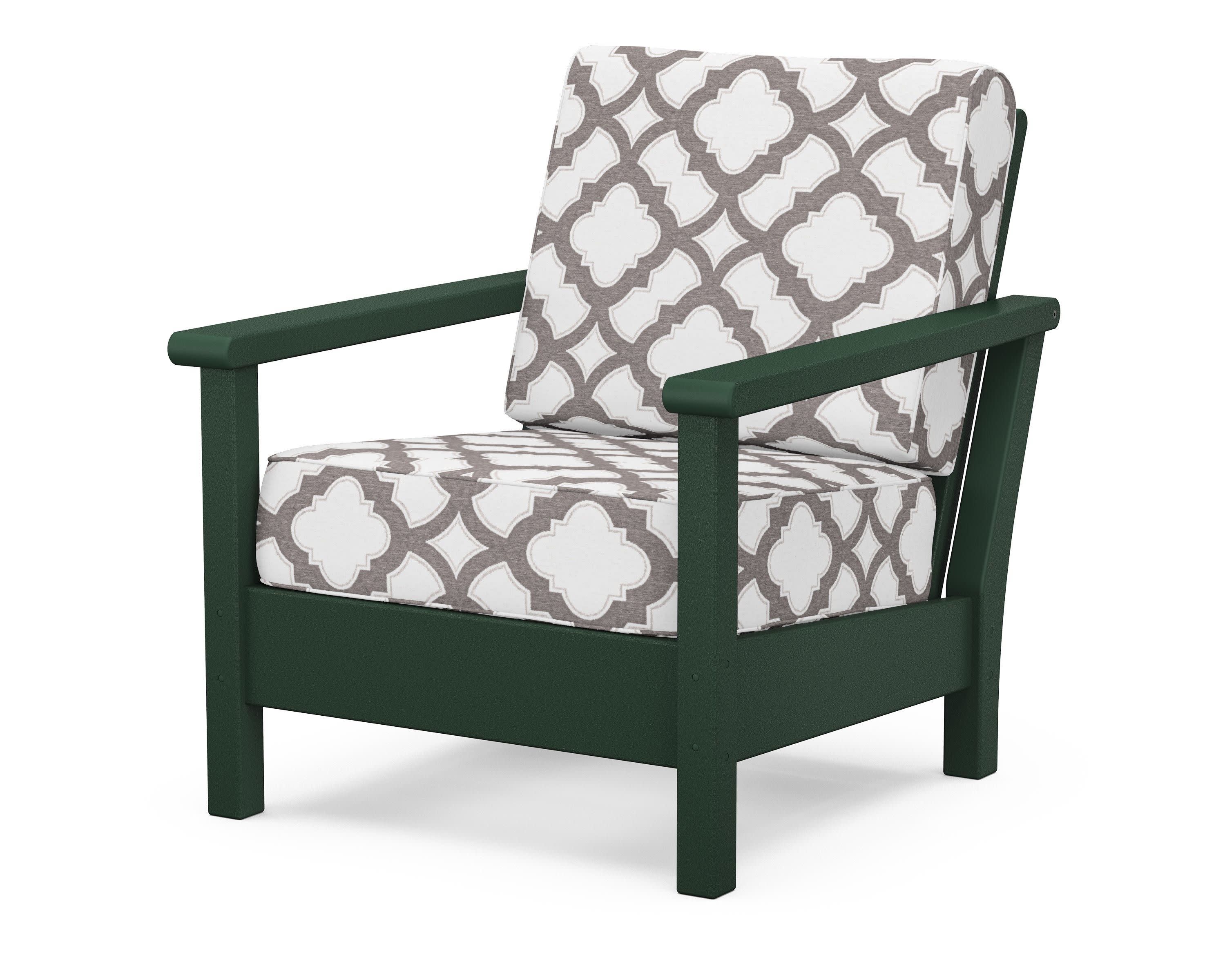 Harbour Deep Seating Chair in Green / Trellis Grey Mist