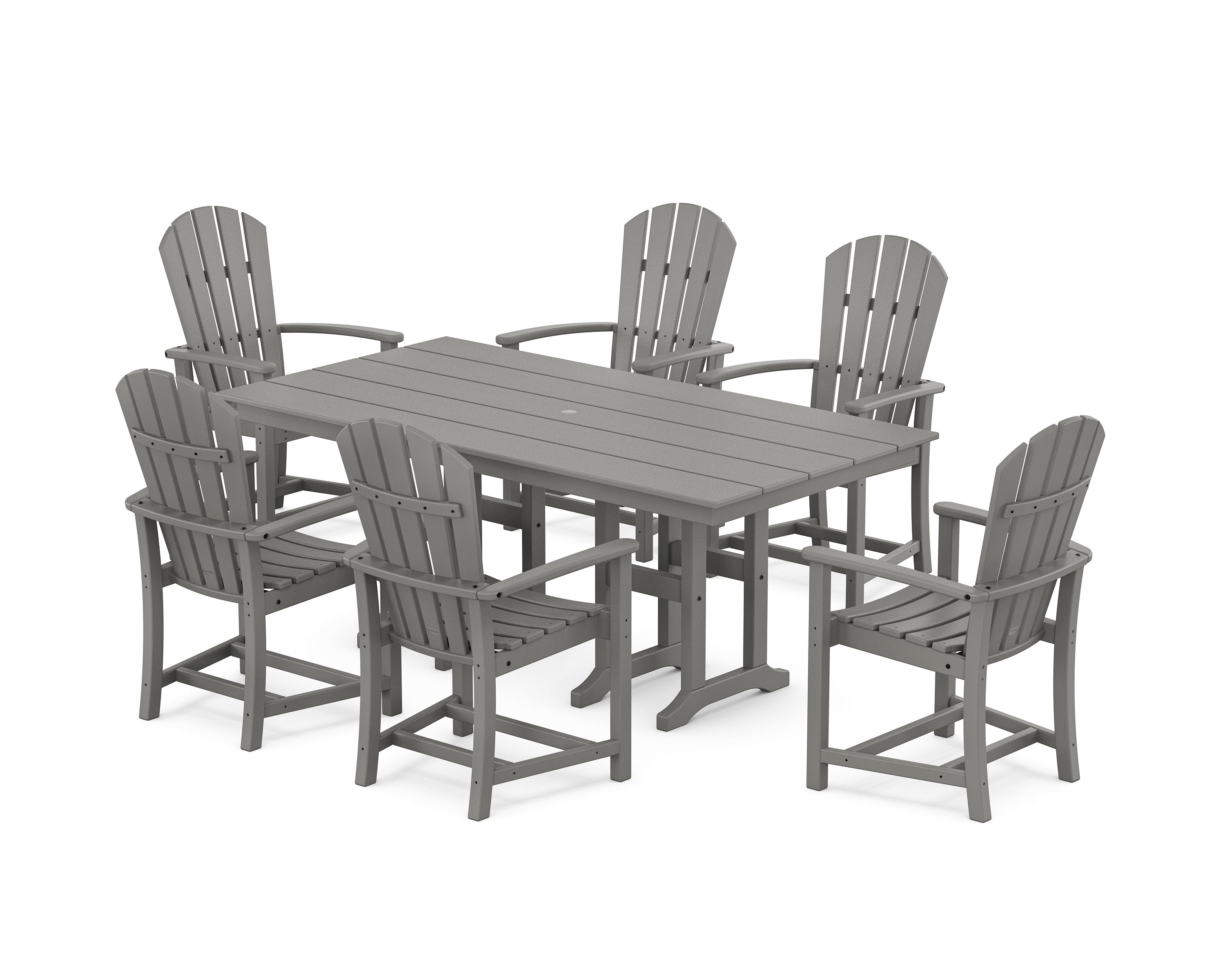 Palm Coast 7-Piece Farmhouse Dining Set in Slate Grey