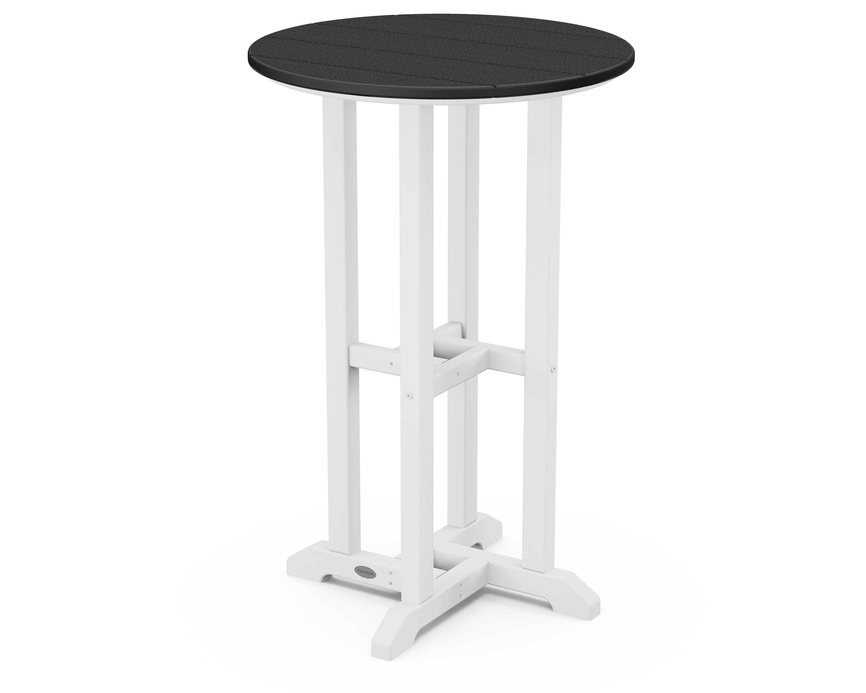 Contempo 24" Round Counter Table in White / Black