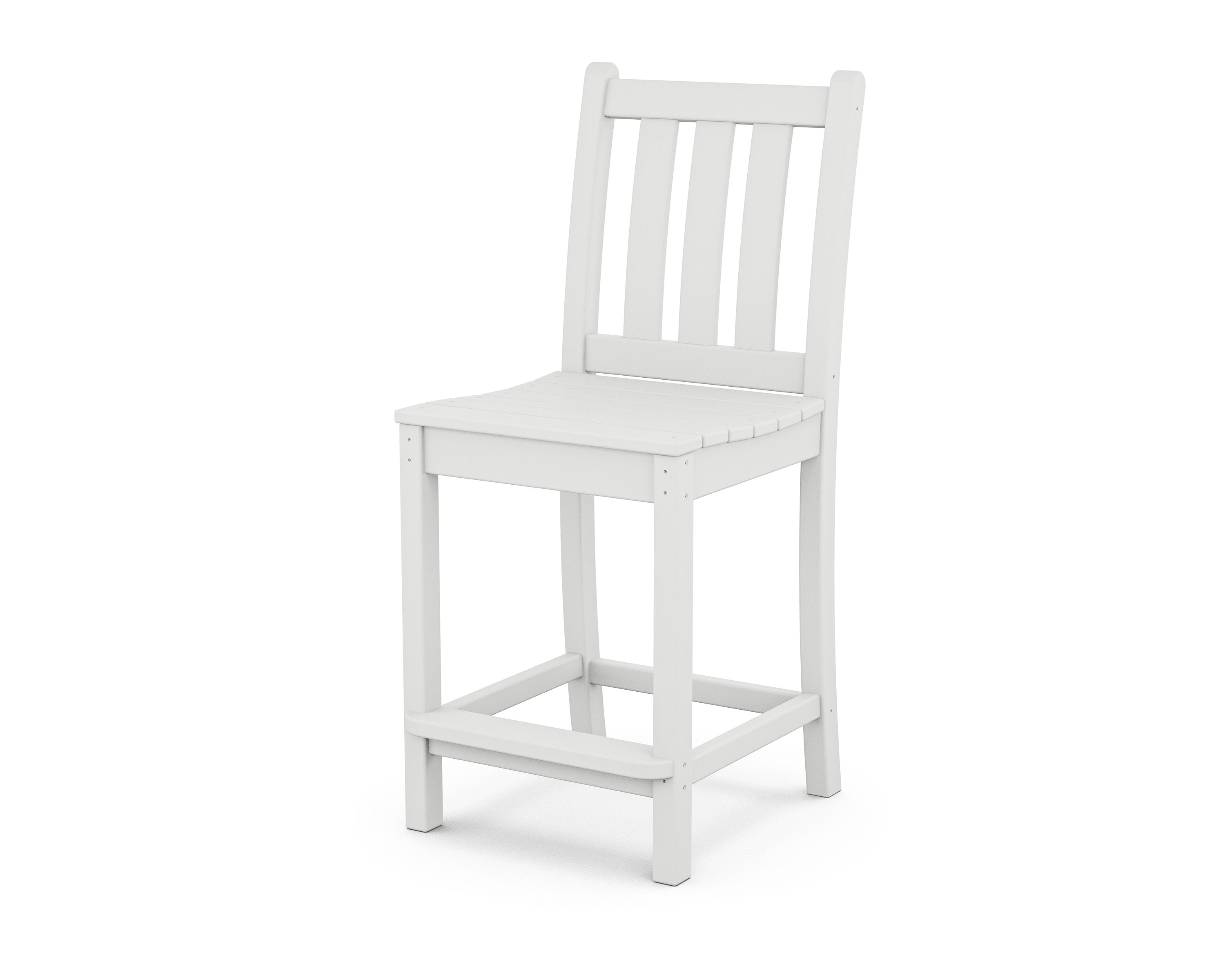 Traditional Garden Counter Side Chair in White