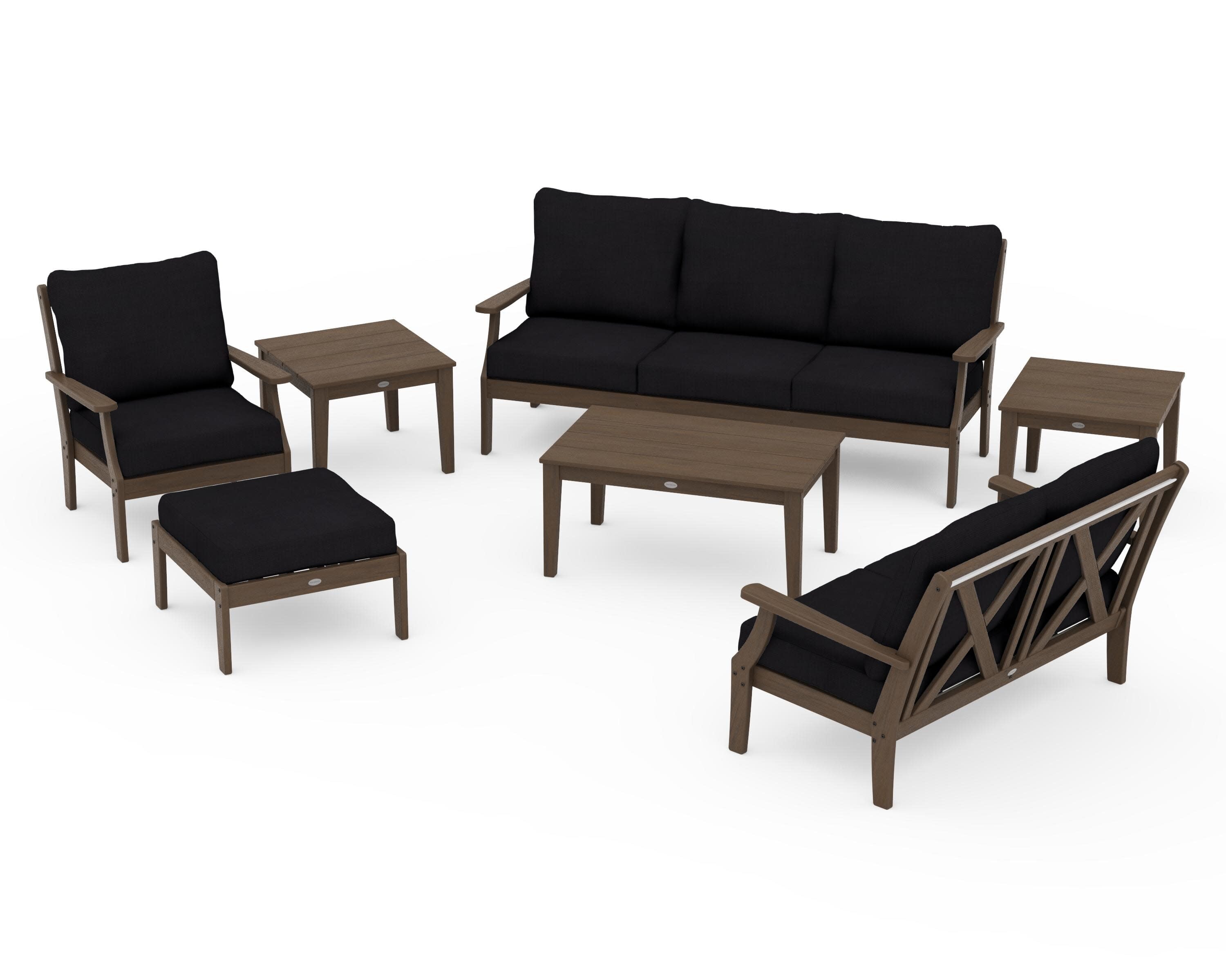 Braxton 7-Piece Deep Seating Set in Kona / Midnight Linen